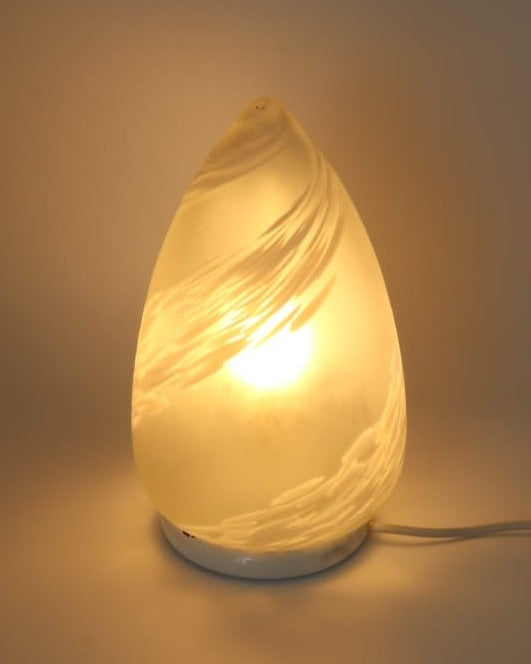 Vintage Murano Swirl Glass Egg Table Lamp – Italy, 1970s by Forma Finds | The Oblist