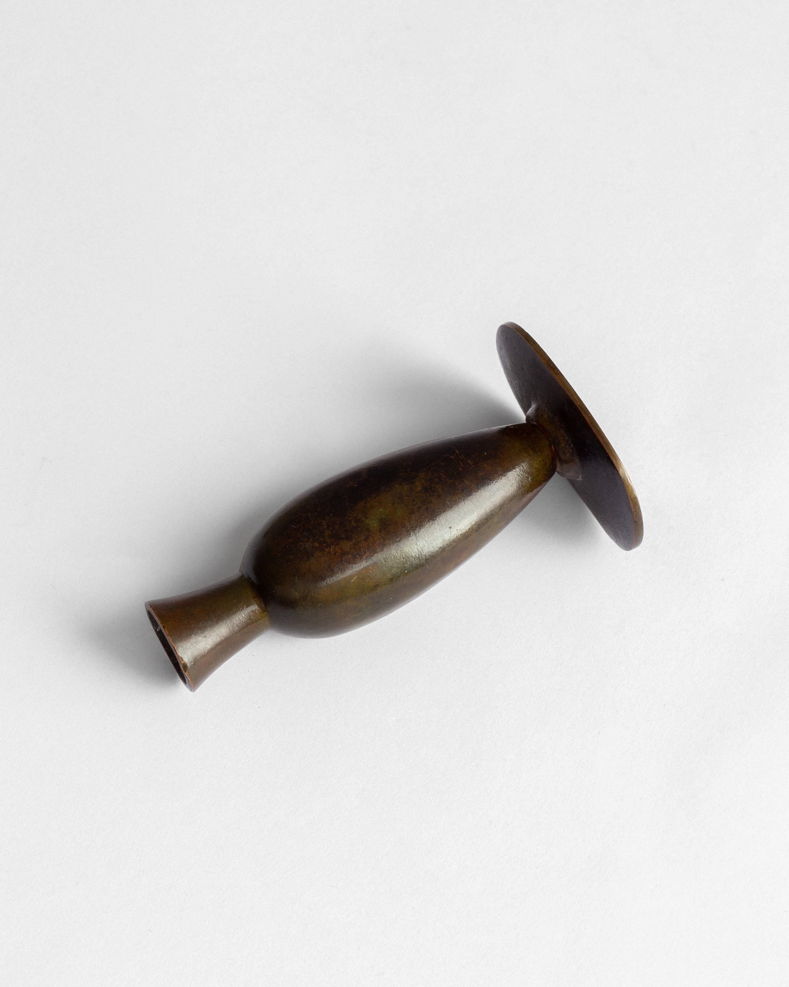 Miniature Art Deco Bronze Bud Vase, 1930s, Sweden — side angle
