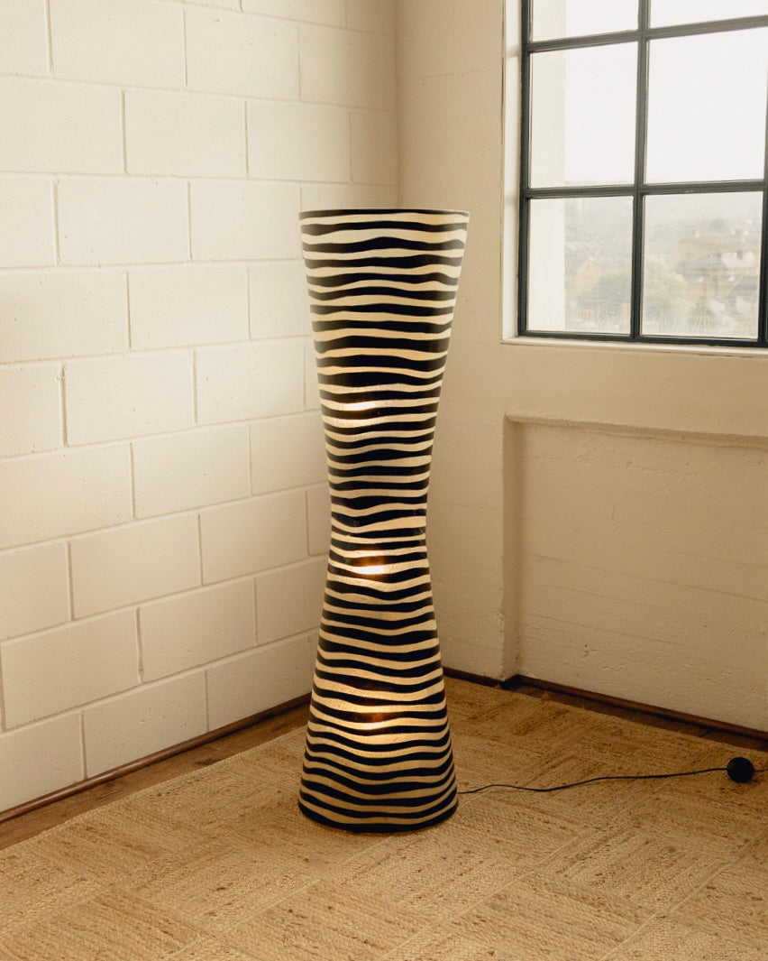 Zebra Floor Lamp — close-up of black and white striped design