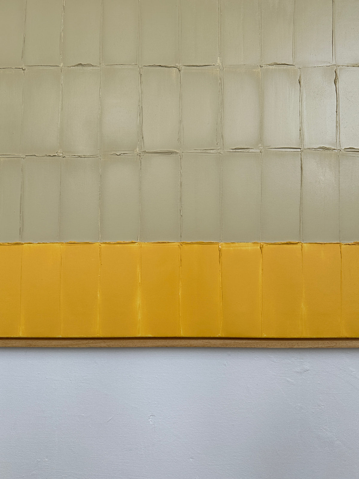 'Horizon Yellow - Strokes' Painting — close-up