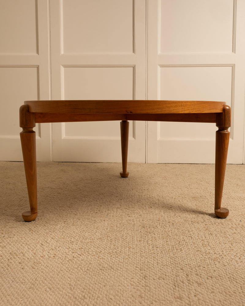 Teak side table by Josef Frank showing turned legs detail