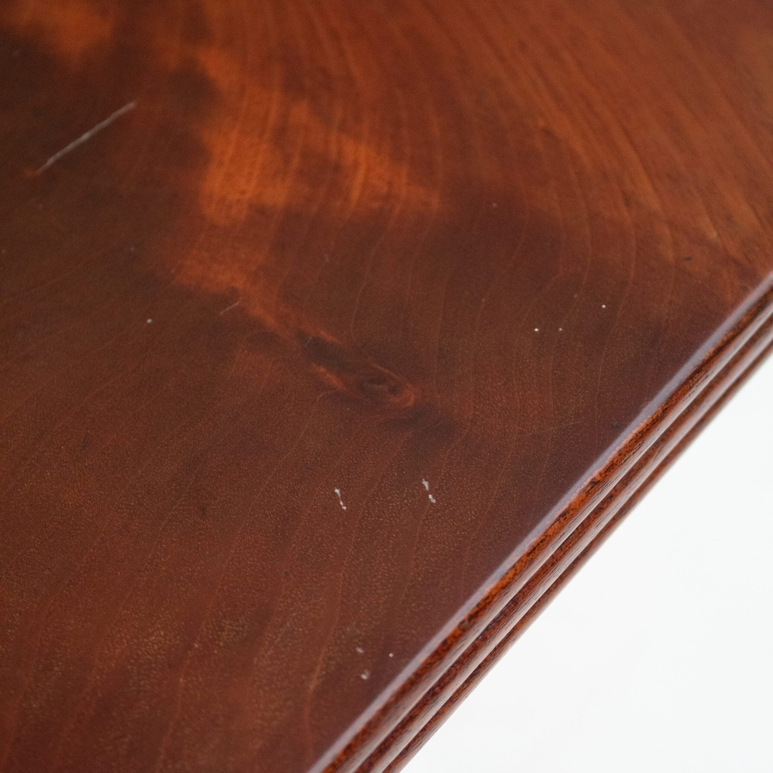 Michel Briard Hexagonal Pedestal Table in Mahogany — side angle