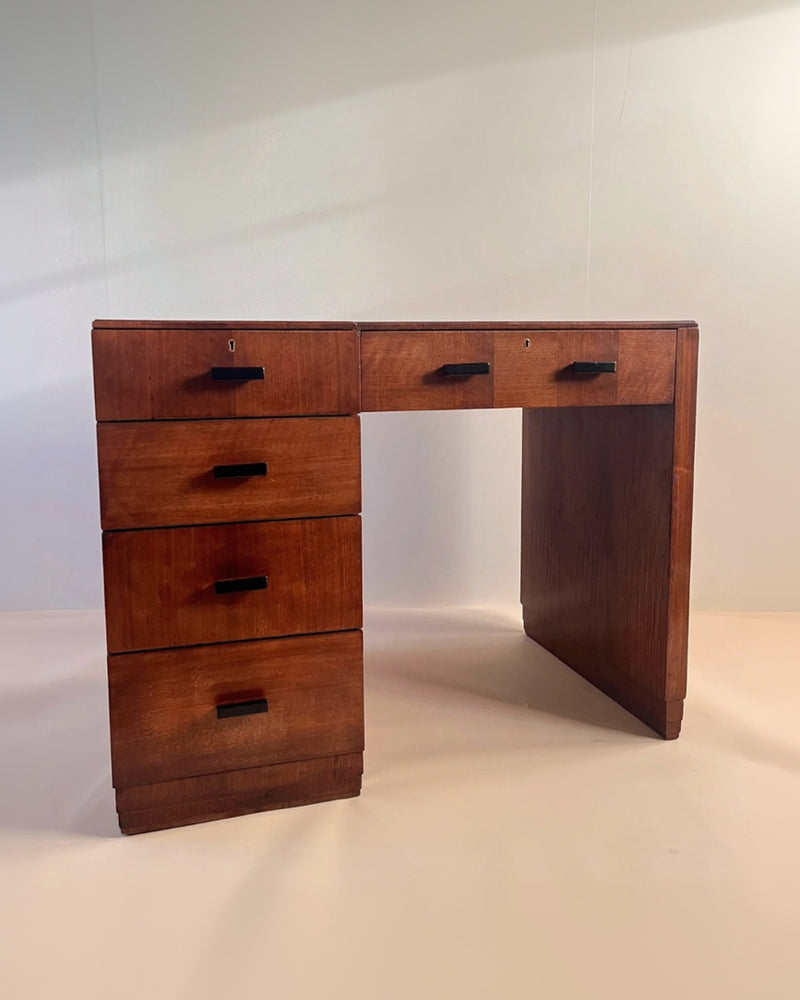 Vintage Desk in Leather - Art Deco Collection by Maud Vaughan | The Oblist — handcrafted wood, vintage design