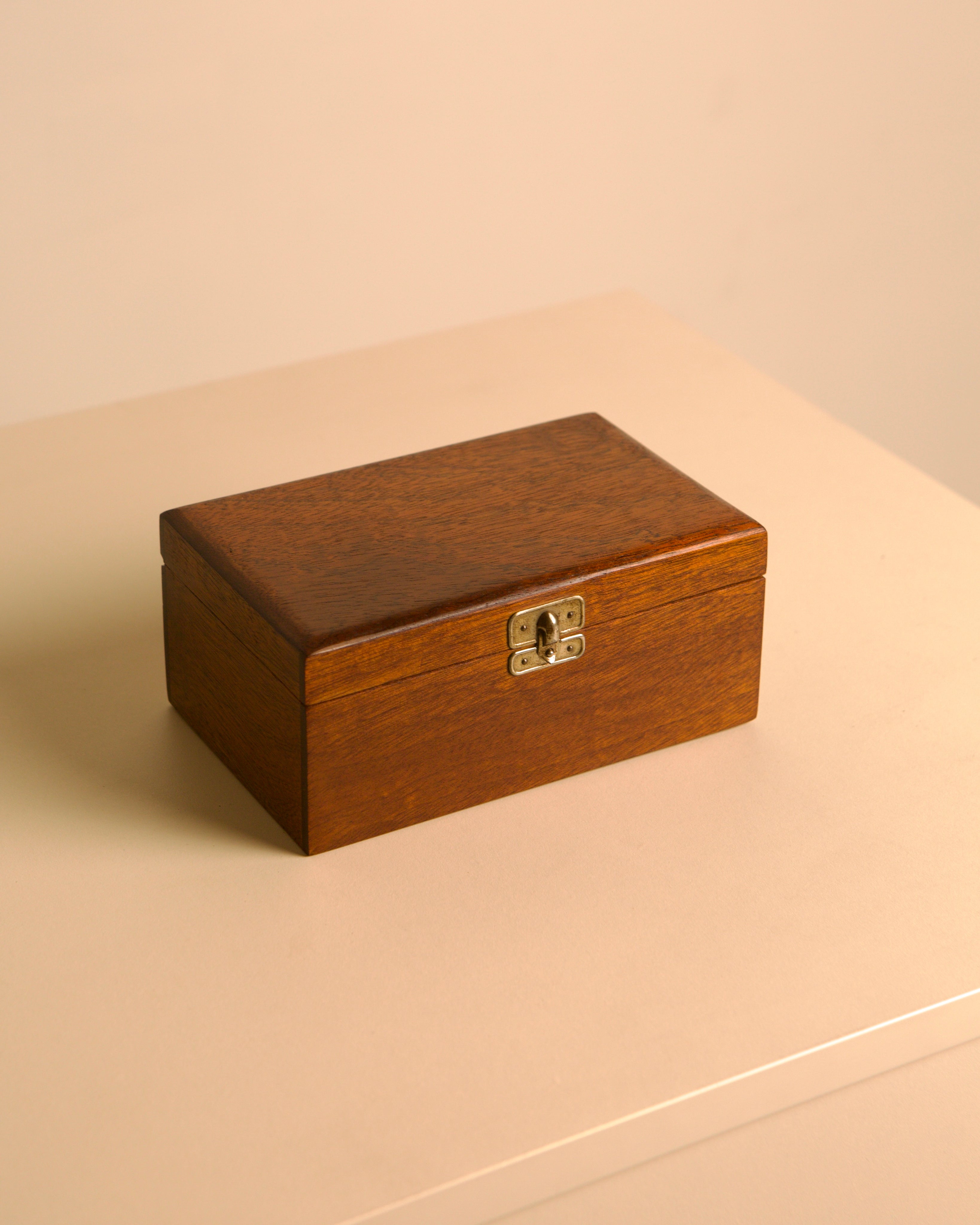 Mahogany box, Italy, 1960s — side angle