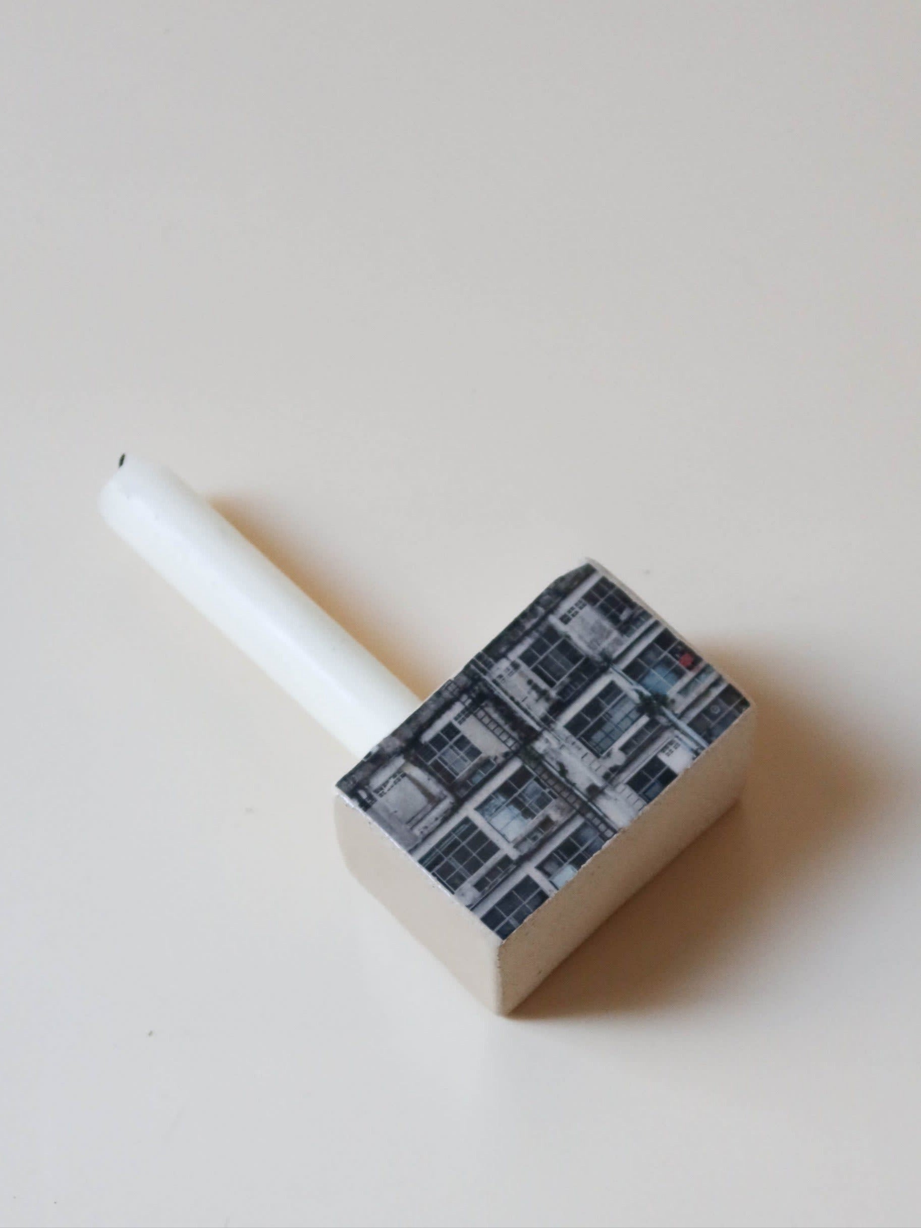 Photographic Candle Holder -  Bangkok Facade — side angle