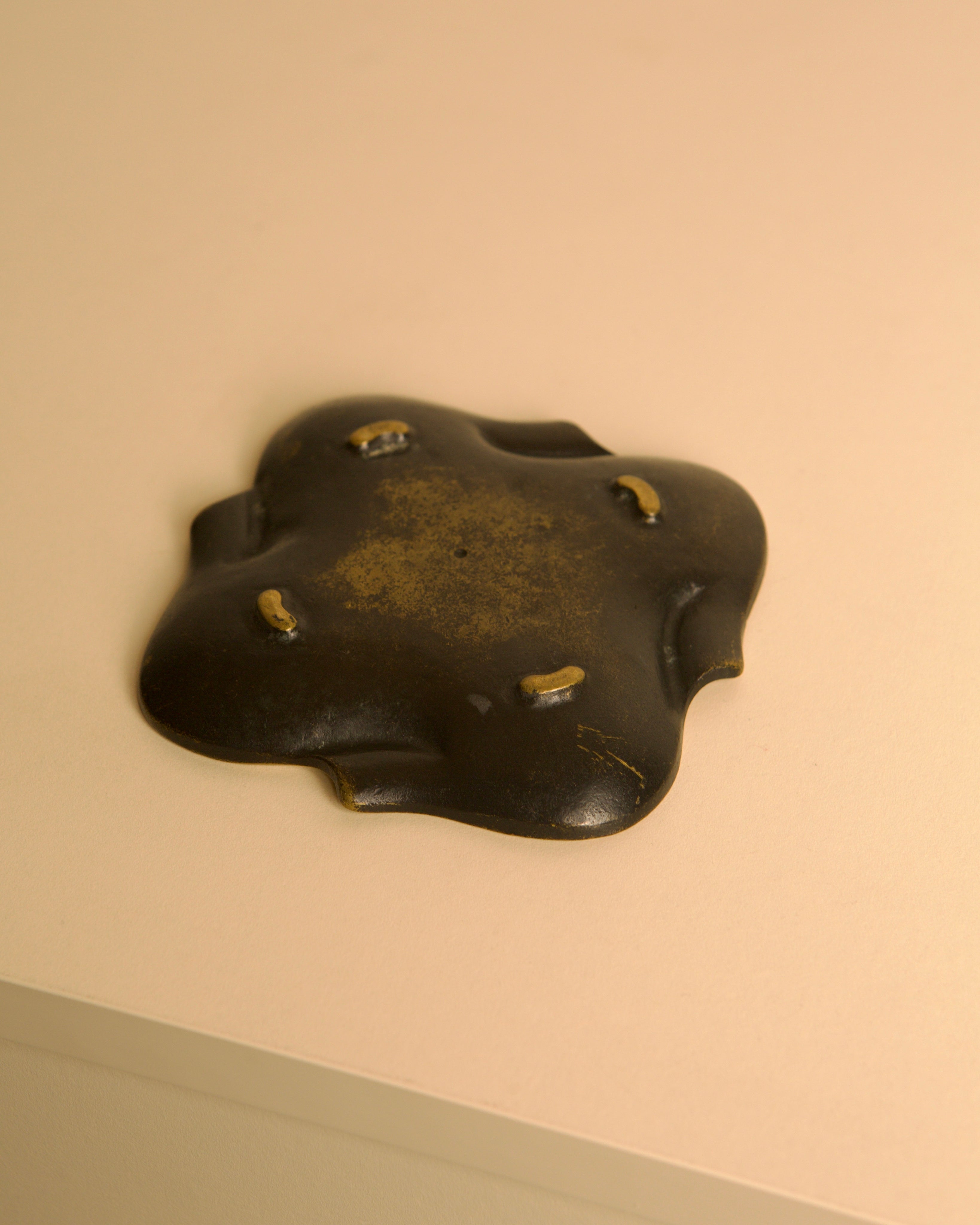 Italian Bronze Ashtray, 1940s — top view on light surface