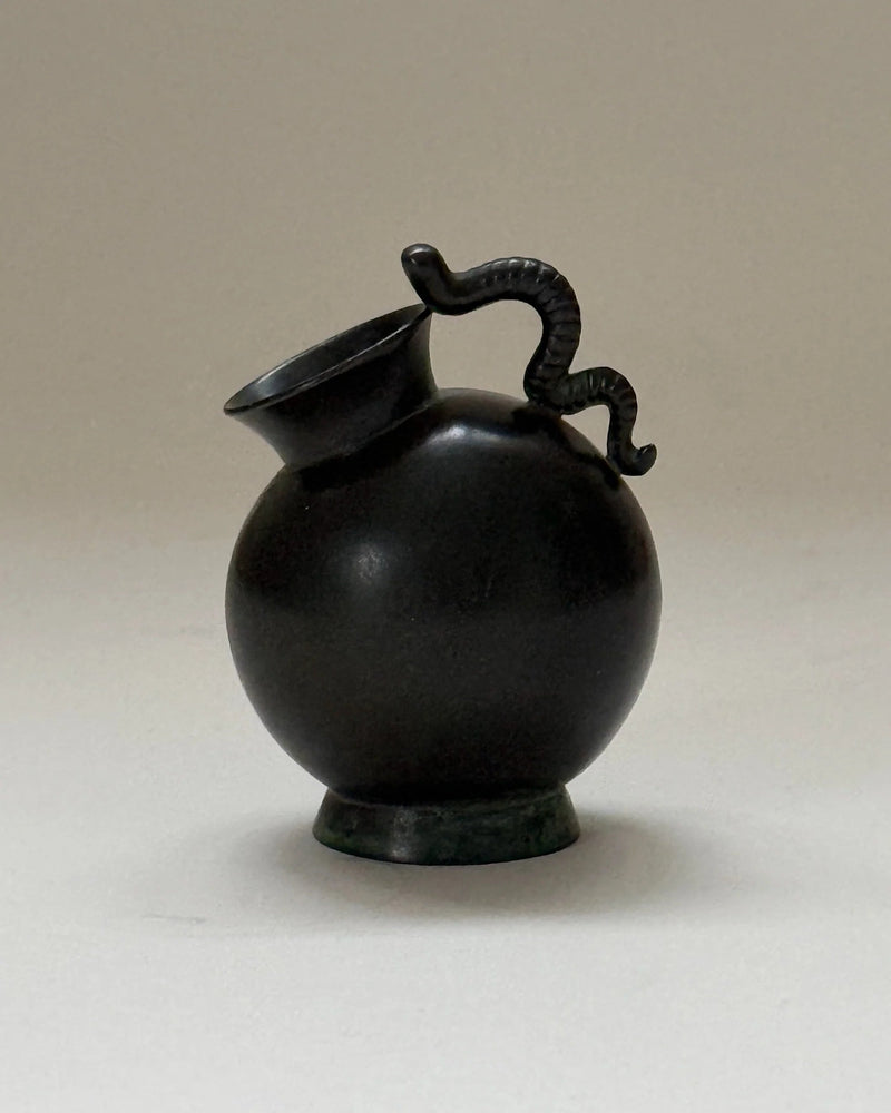 Small Just Andersen Vase in Disko Metal, Denmark, 1930s | The Oblist — handcrafted black metal