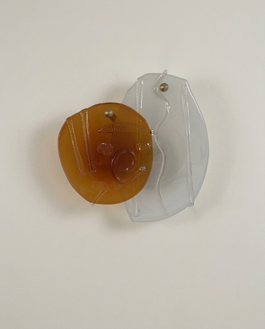 Mouth-Blown Sculptural Wall Light in Glass and metal — detail view