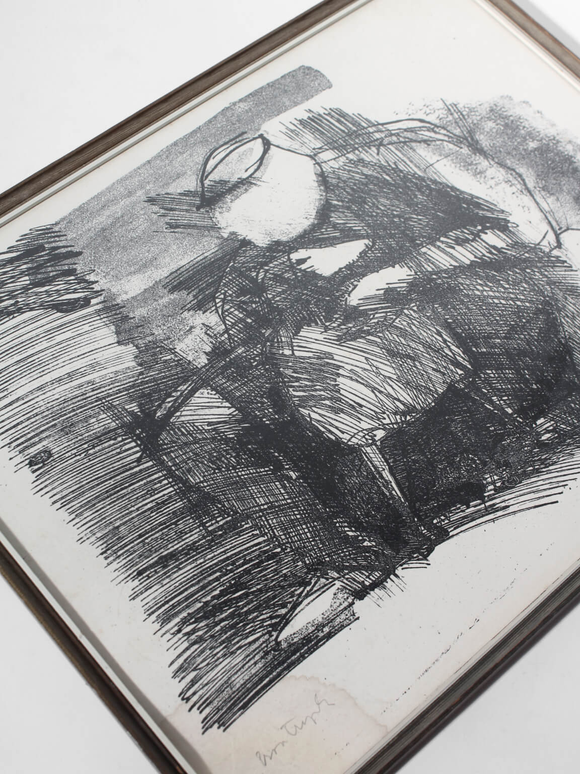 Swedish Rustic Etching On The Paper, 1956