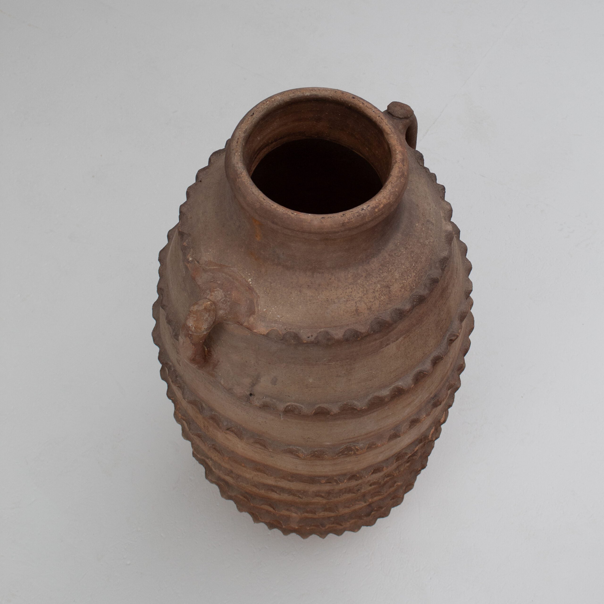 Large Rustic Terracotta Vase — detail view