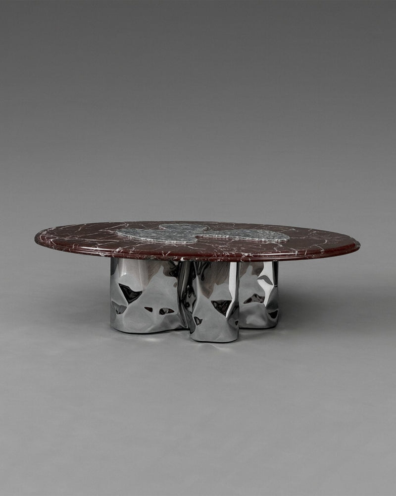 Steel and Stone Coffee Table - Reverie Series by Nitush Aroosh — side angle