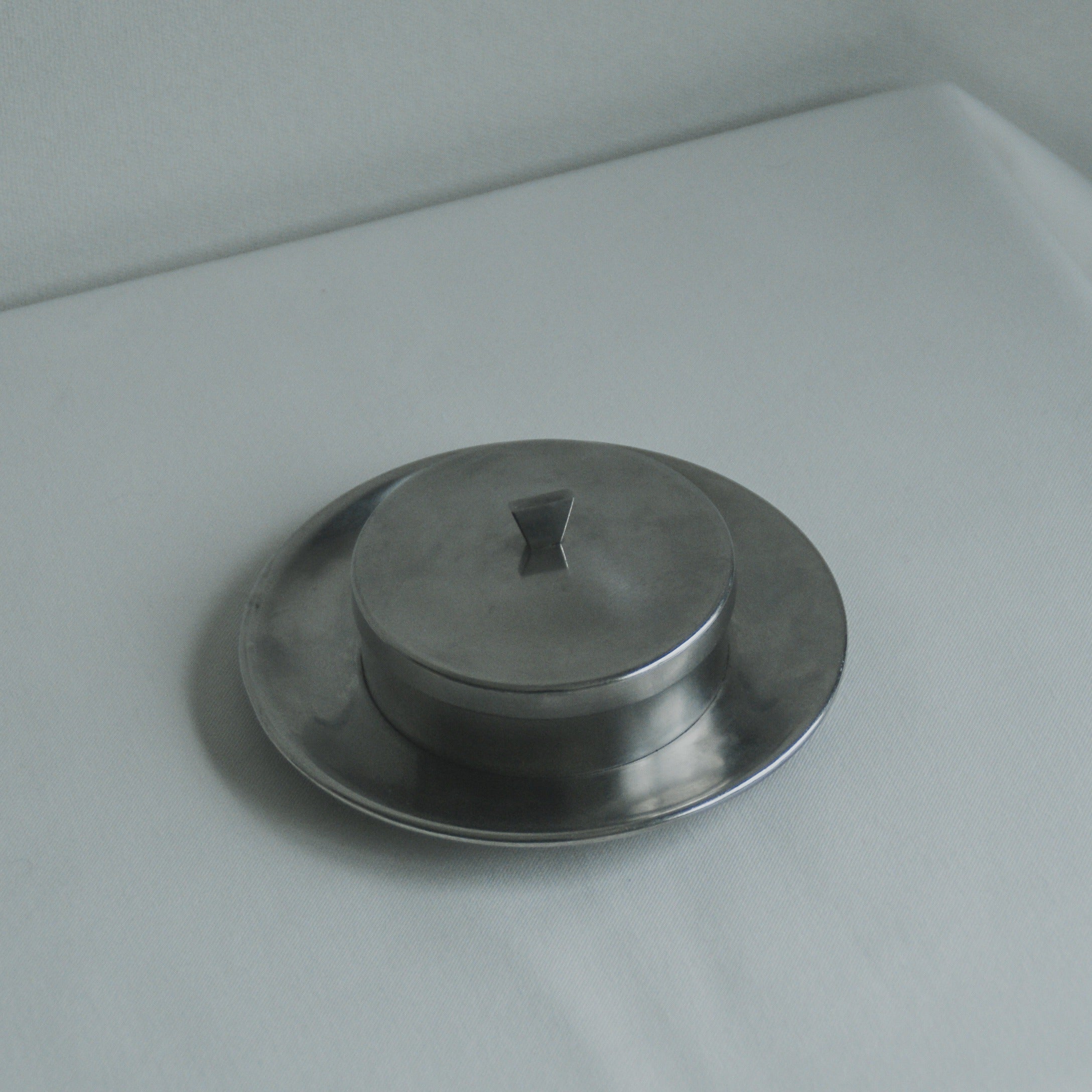 Art Deco Butter Dish — side angle