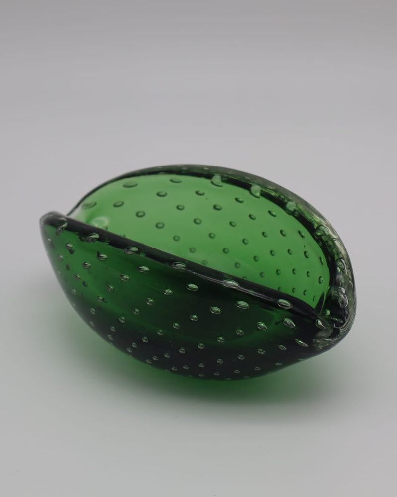 Green Sommerso Murano Glass Ashtray, Italy, 1960s by Forma Finds | The Oblist — handcrafted glass, vintage design