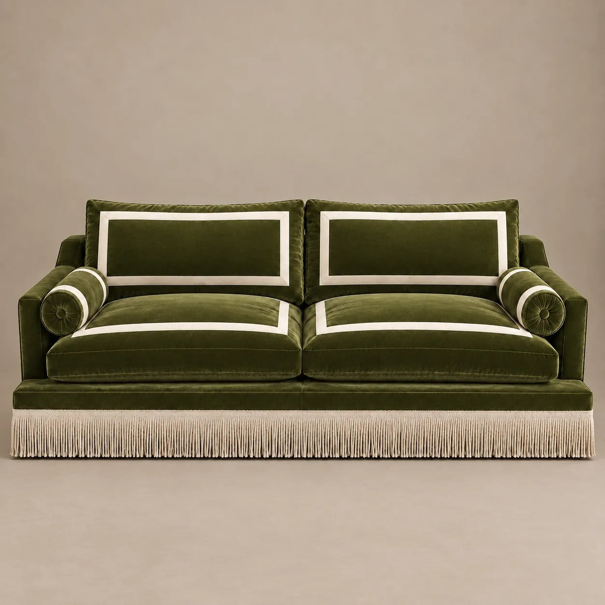 Orlando Sofa 230 cm - Mock Mohair Blush - Green Fringe by RIJD Interior — variant detail