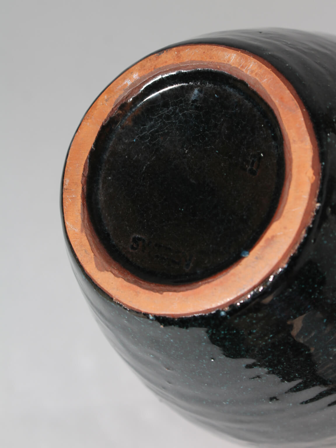 Eke Bjerén Swedish Ceramic Vase — underside view showing ceramic glaze finish