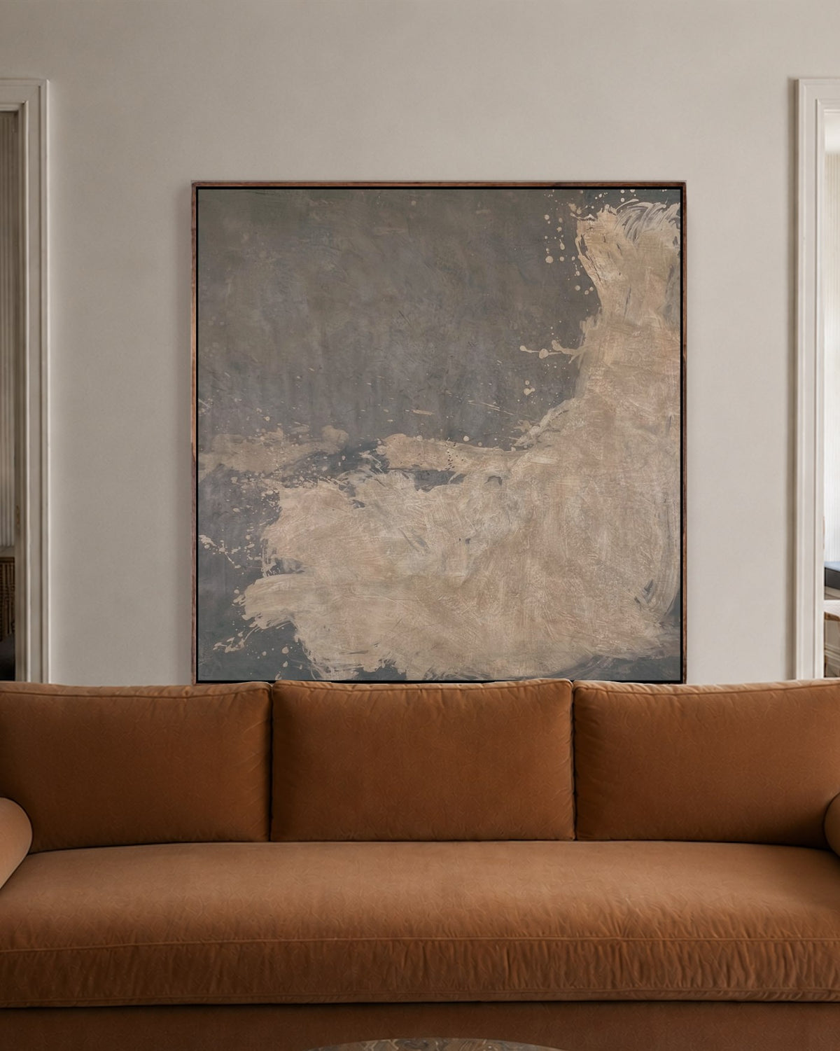 "Immersion" Large Painting in Oil, Charcoal, Acrylic and Pigments on Canvas — detail view