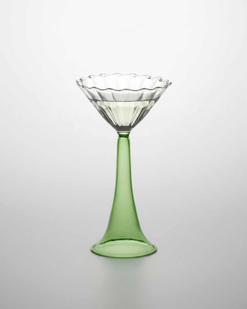 Campanula Hand-blown Cocktail Glass Green by Agustina Bottoni | The Oblist