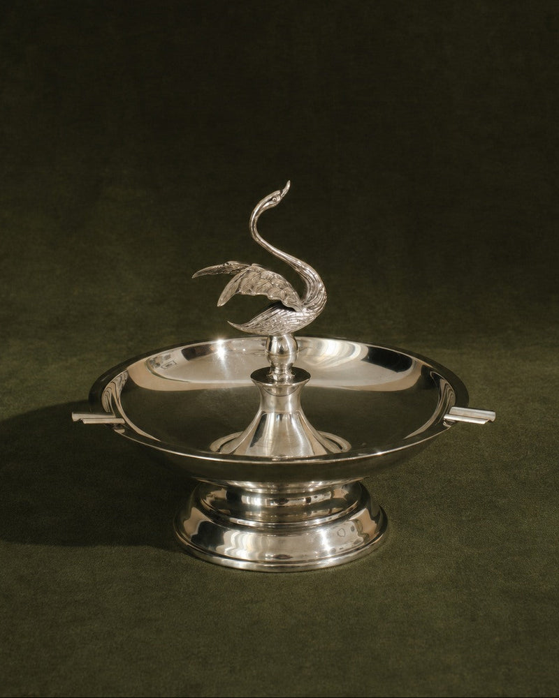 Vintage Silver-Plated Swan Ashtray by Truffe Studio | The Oblist