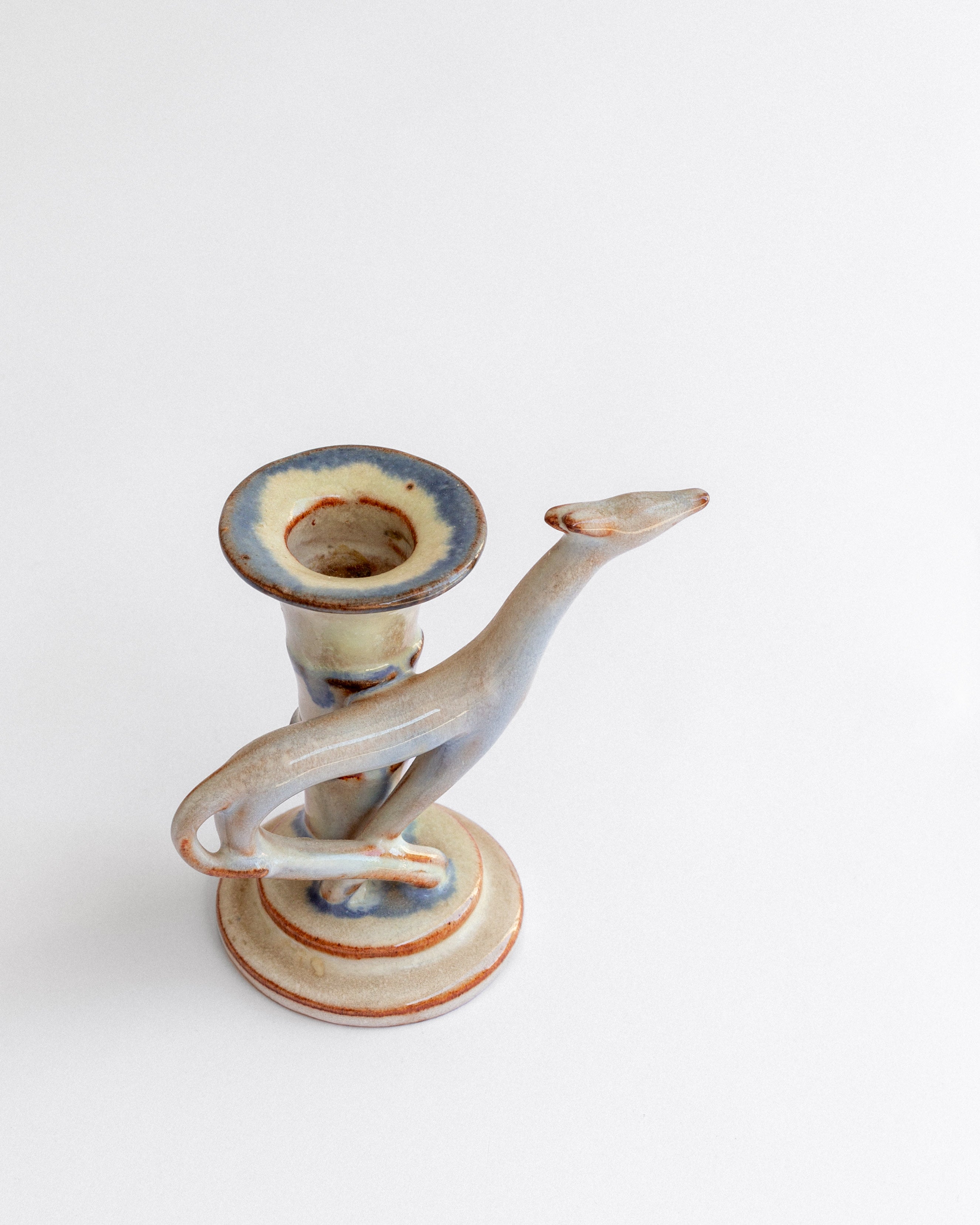 Sculptural Art Deco Ceramic Candle Holder, 1920s–30s — lifestyle setting