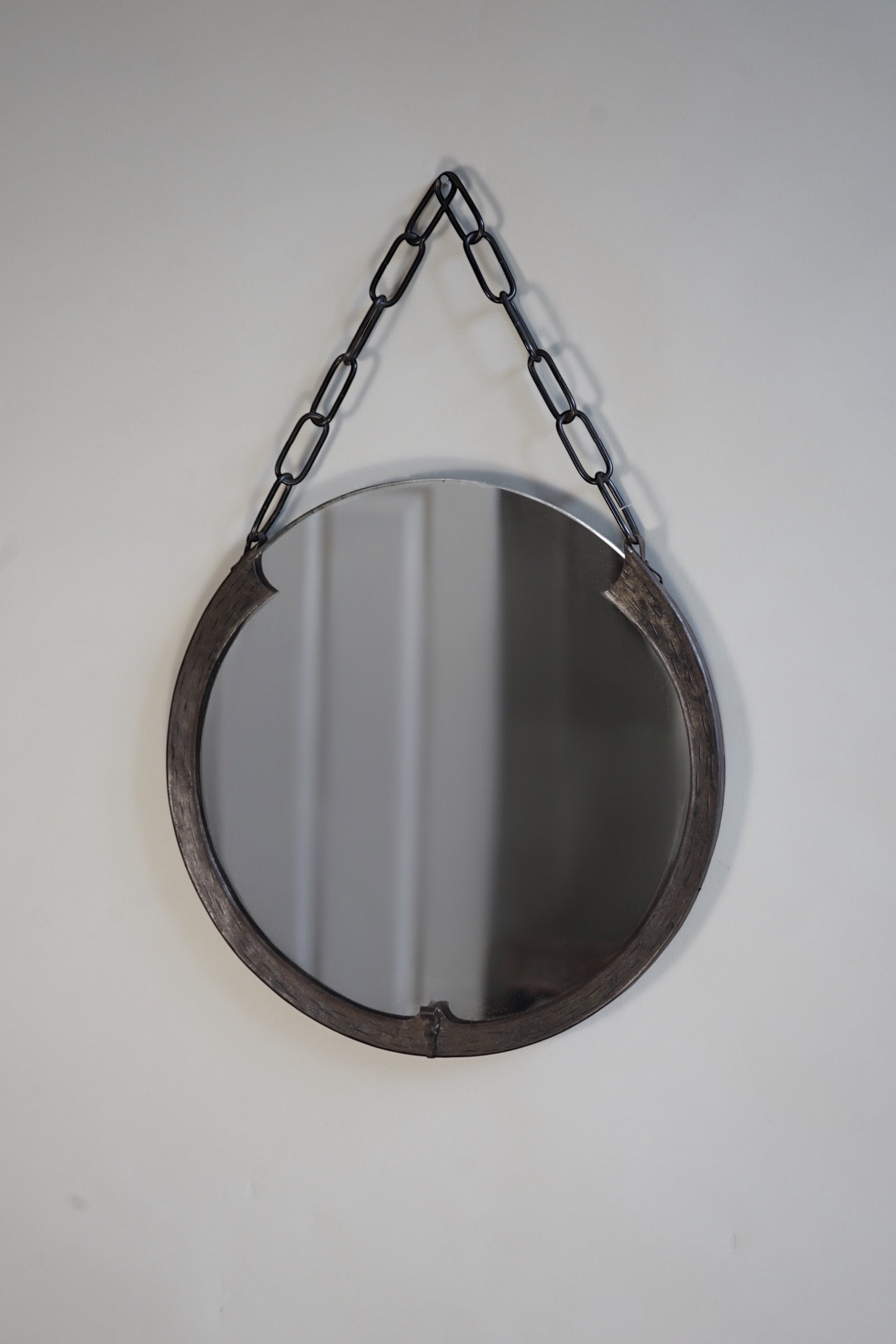 Amsterdamse School Wall Mirror 1920 by Myakin | The Oblist — metal frame, round design