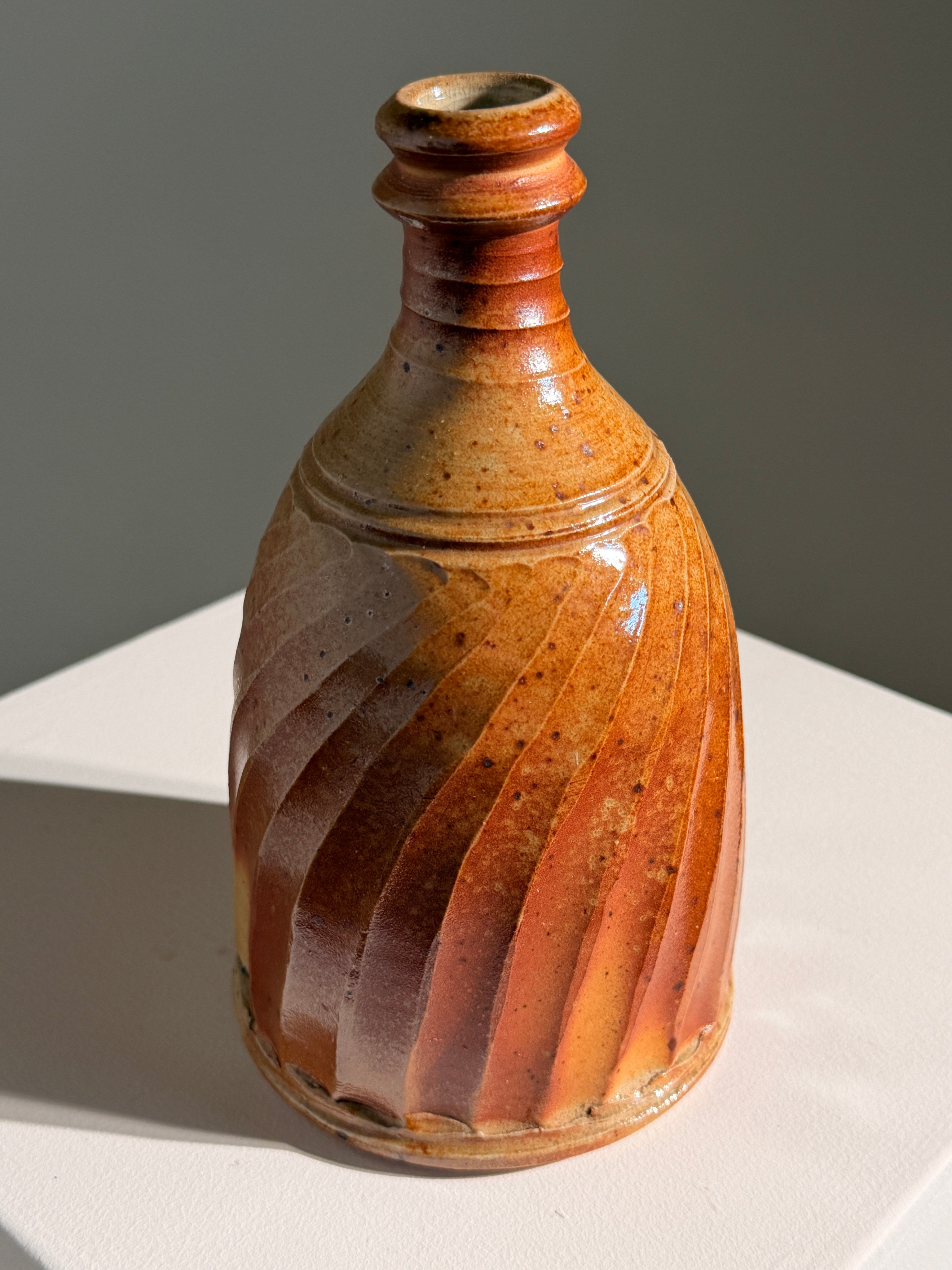 Stoneware bottle by Roland Bottani and Katrin Dechaud, La Borne, circa 1970 — side angle