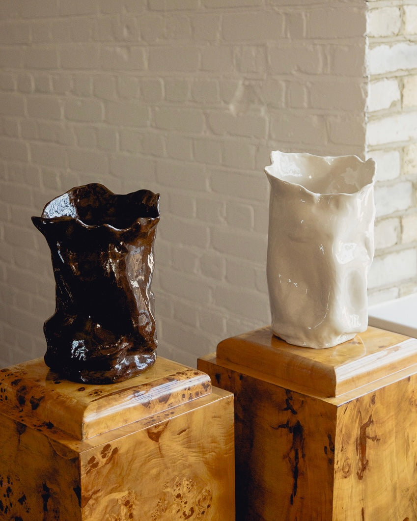 Contemporary Vase in Glazed Ceramic - The Modica Collection — lifestyle setting