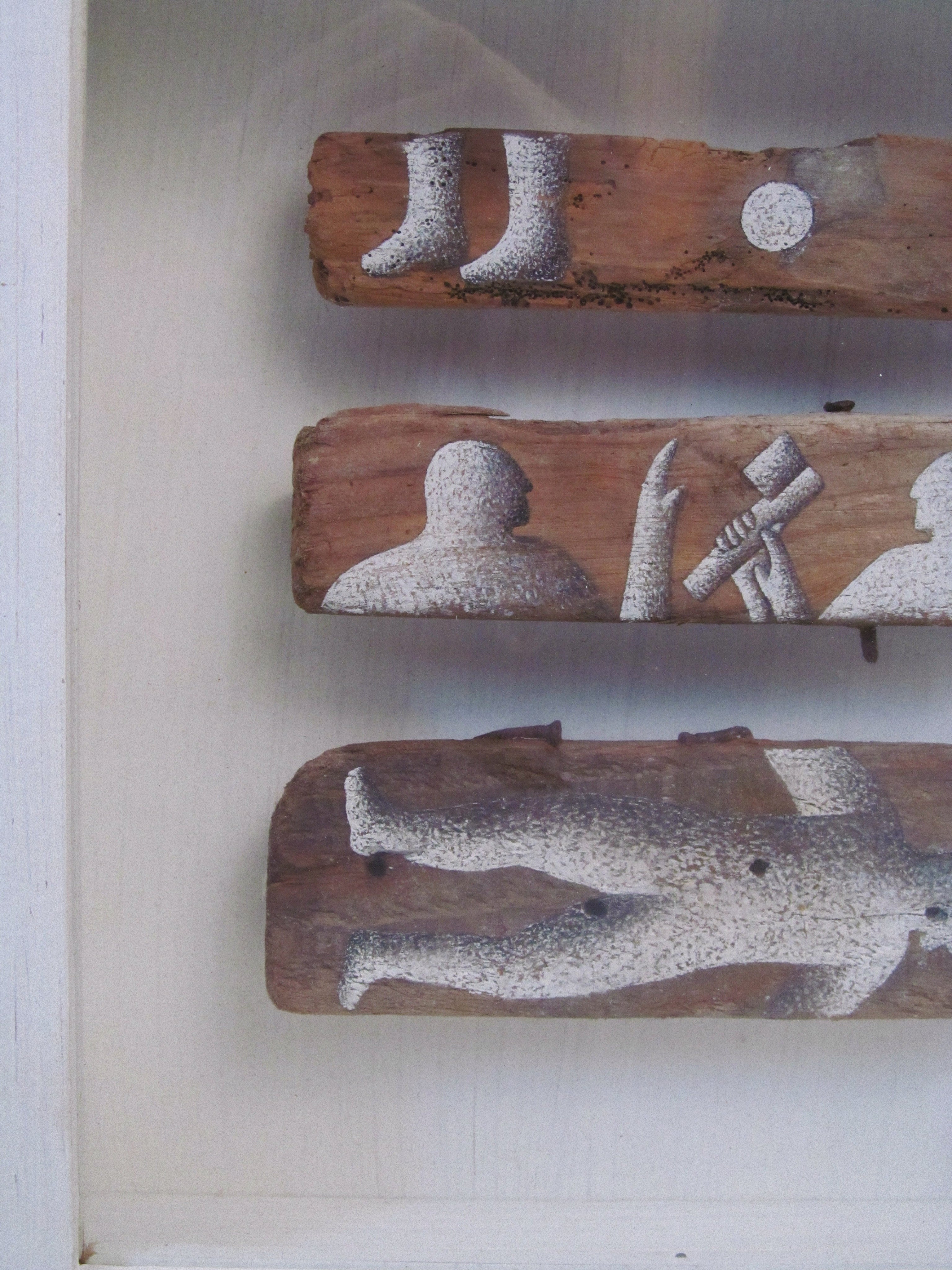 St Magnus Tales No. 17, 1992 - Matilda Tumim — close-up of carved wooden panels