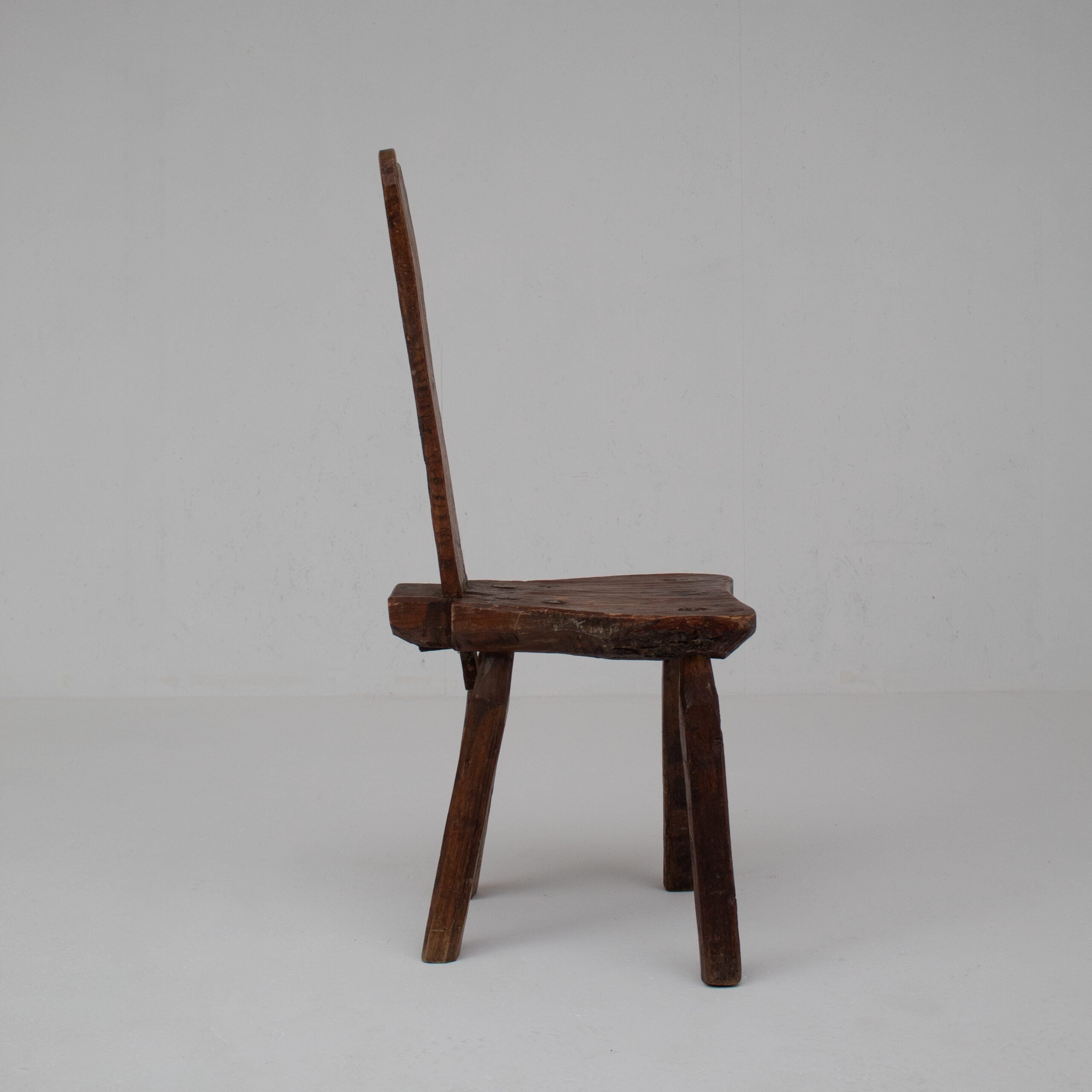 Brutalist Oak Stools with Backrests — additional view