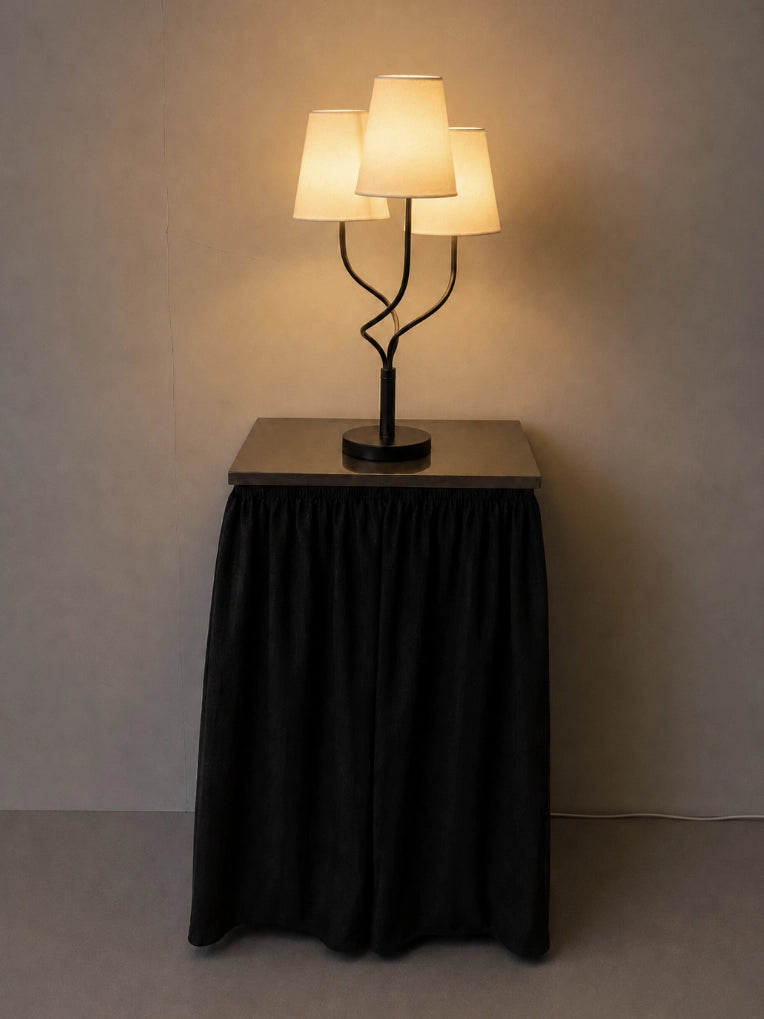 1980s Netherlands Vintage Black 3-Tier Desk Lamp — detail view