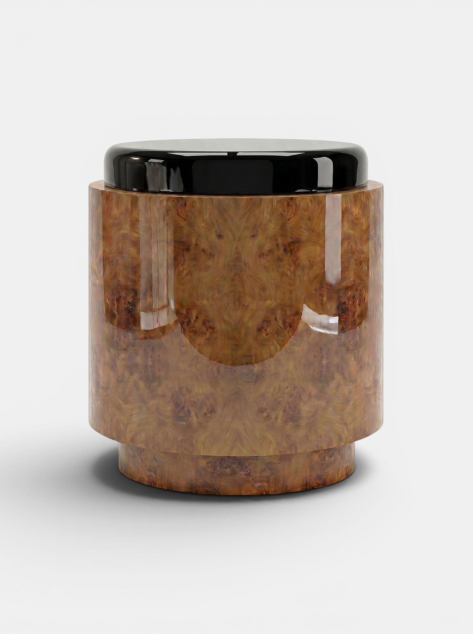 Pompon Burl Wood Honey And Black — side angle