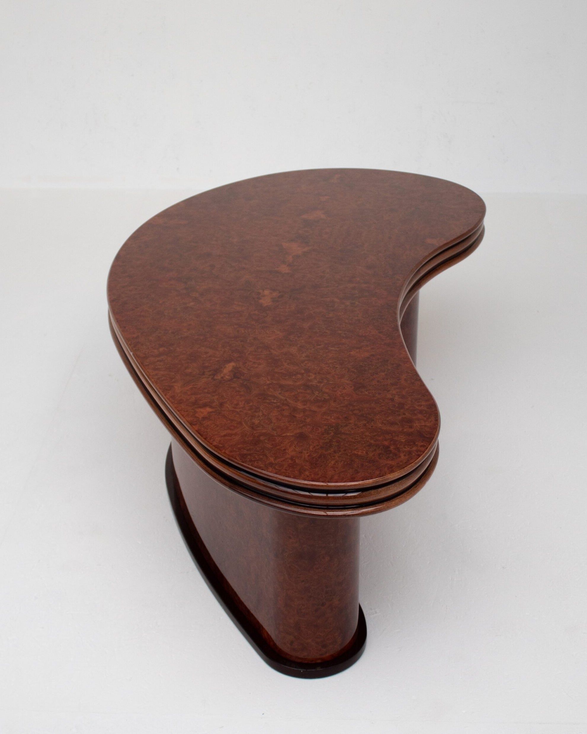 Curved Burl Wood Coffee Table