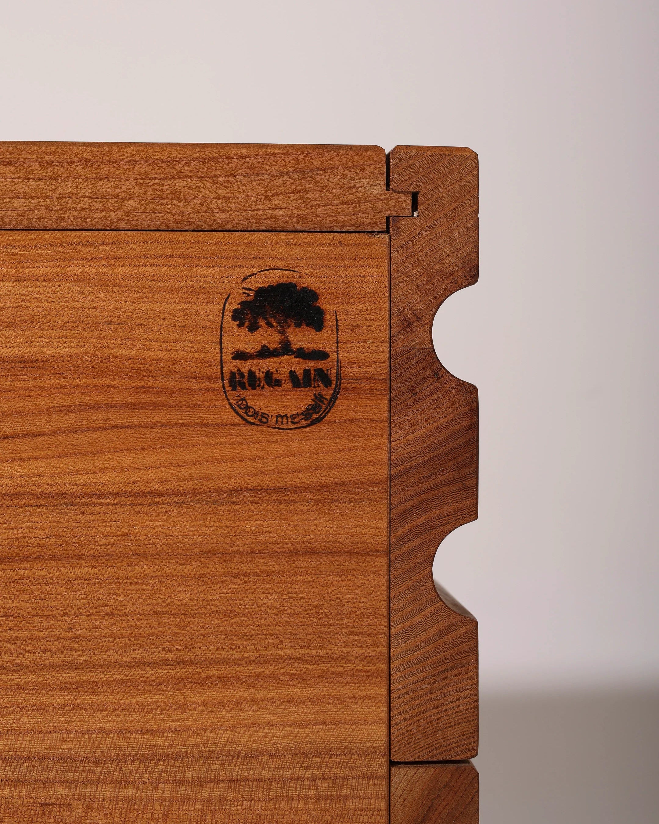 Maison Regain Cabinet in Elm Wood, 1970 France