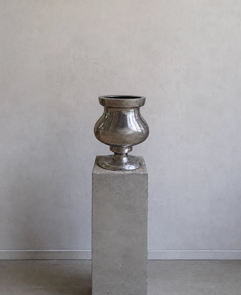 1990s Dutch Vintage Heavy Cast Aluminum Vase — lifestyle setting