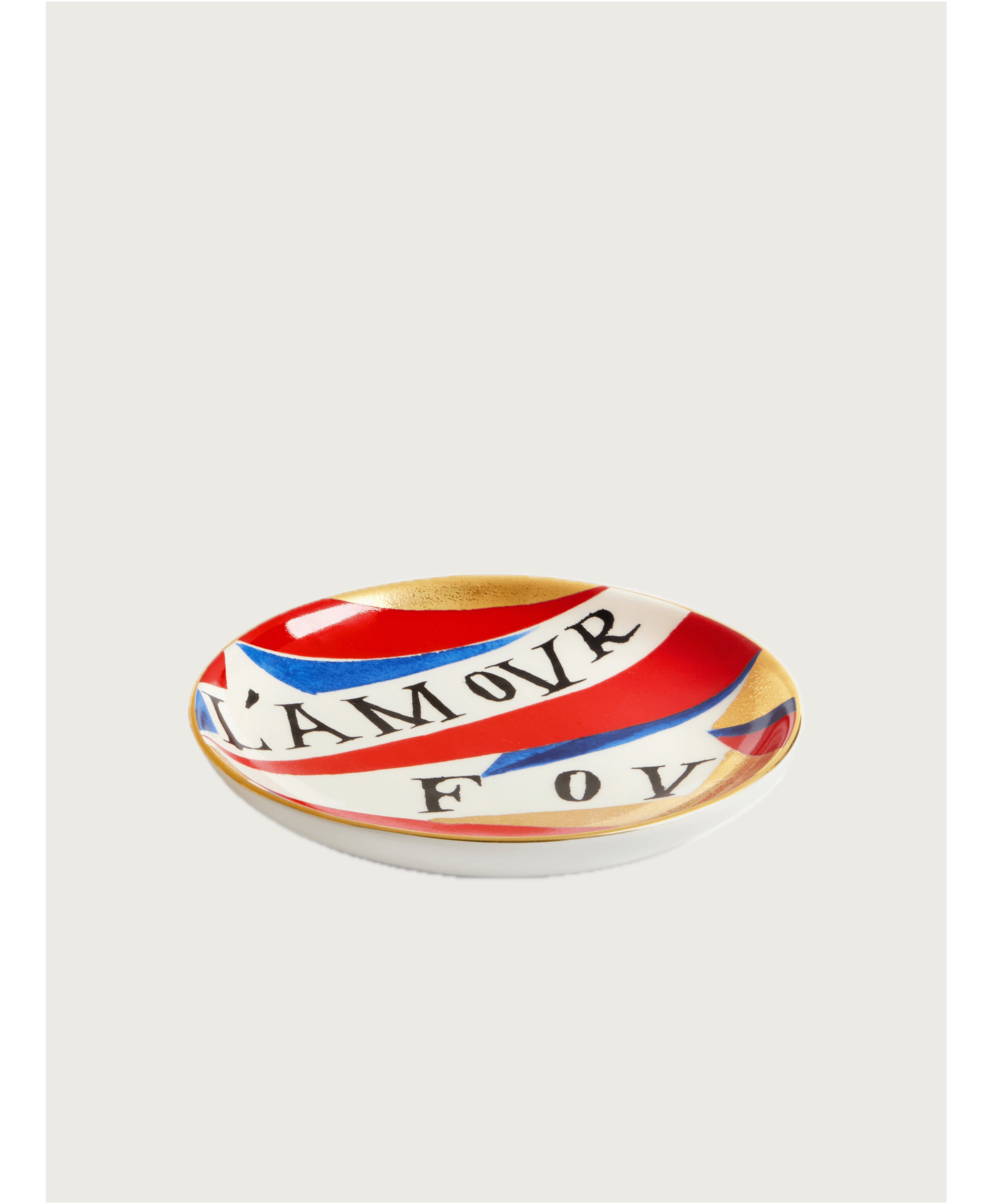 Ruan Hoffmann L'Amour Fou Plate — side angle showing colorful design