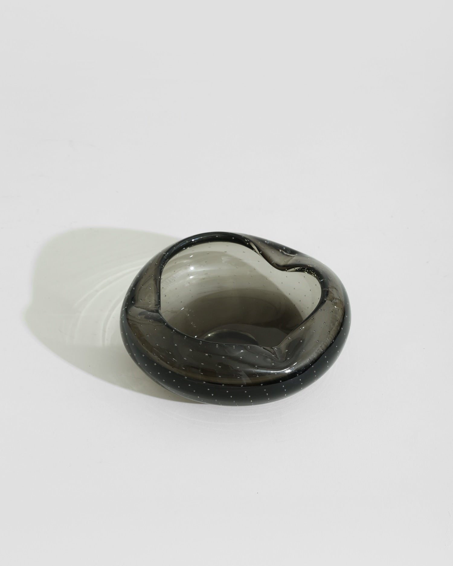 Italian Glass Catchall by Villa | The Oblist — smoky gray glass artisan dish