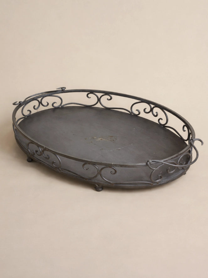 1960s French Vintage Metal Gallery Tray — lifestyle setting