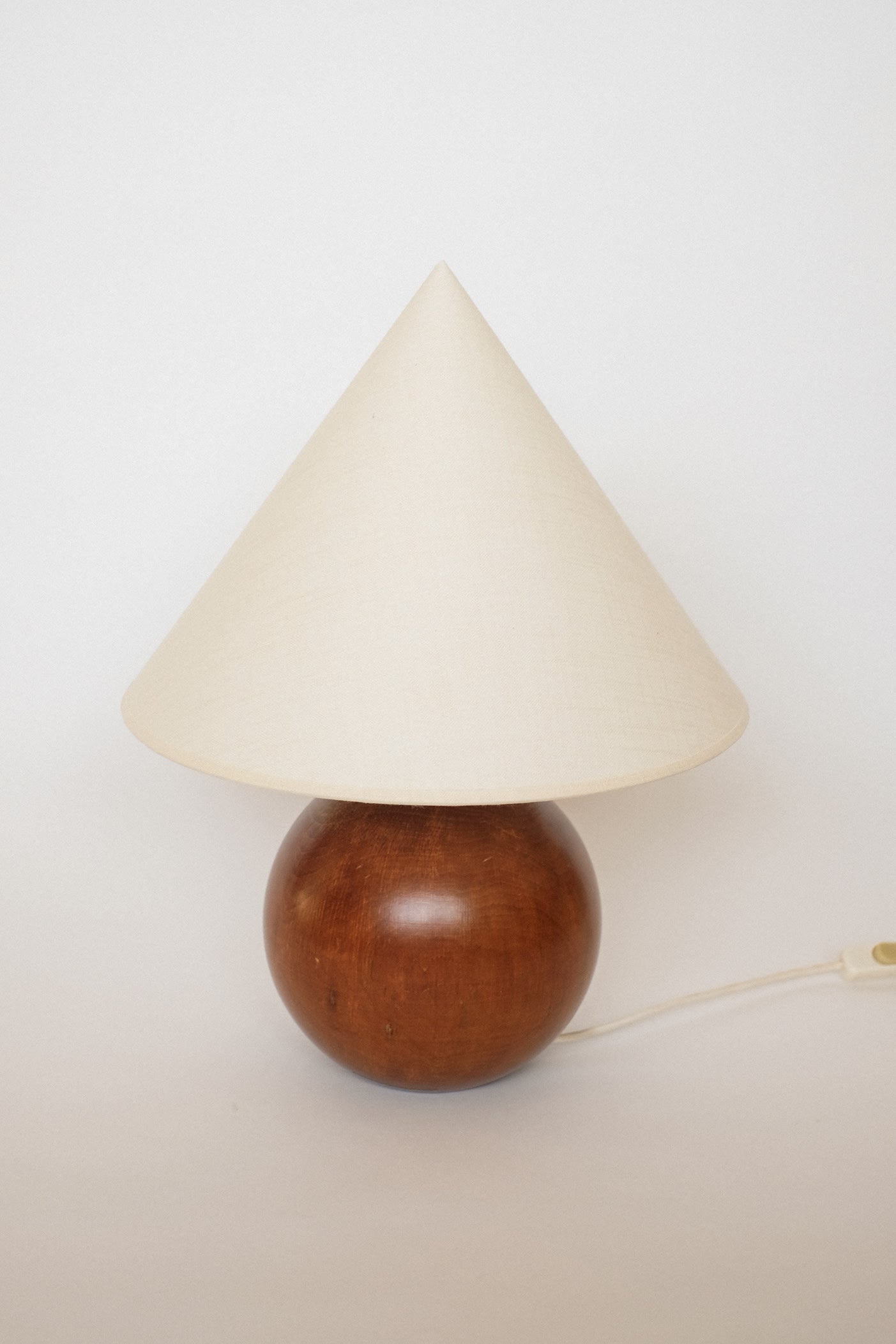 Wooden Sphere Table Lamp — in context