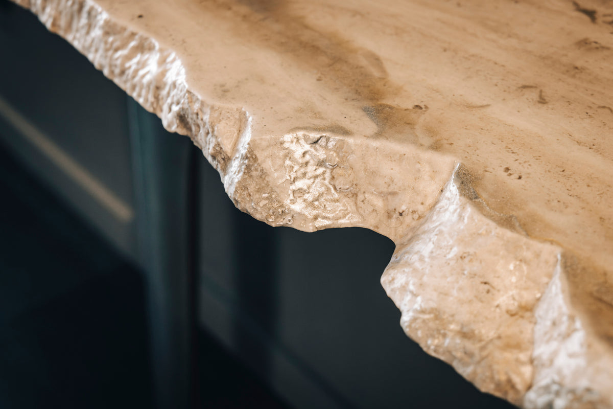 ANDREW Console - table in Metal and Brass — side angle