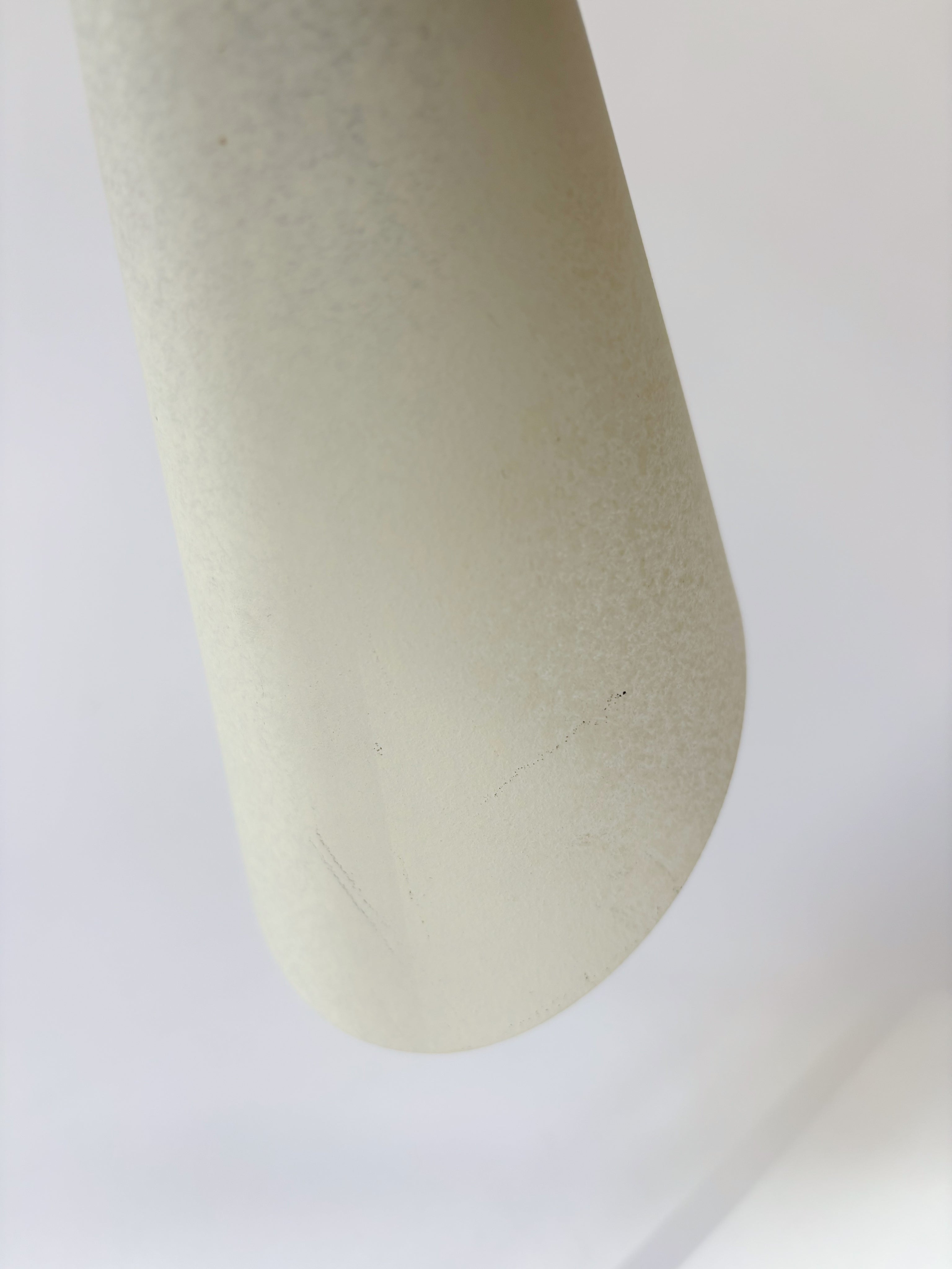 Metal Lamp with Glass Shade, Italy c. 1990's — back view of white metal shade