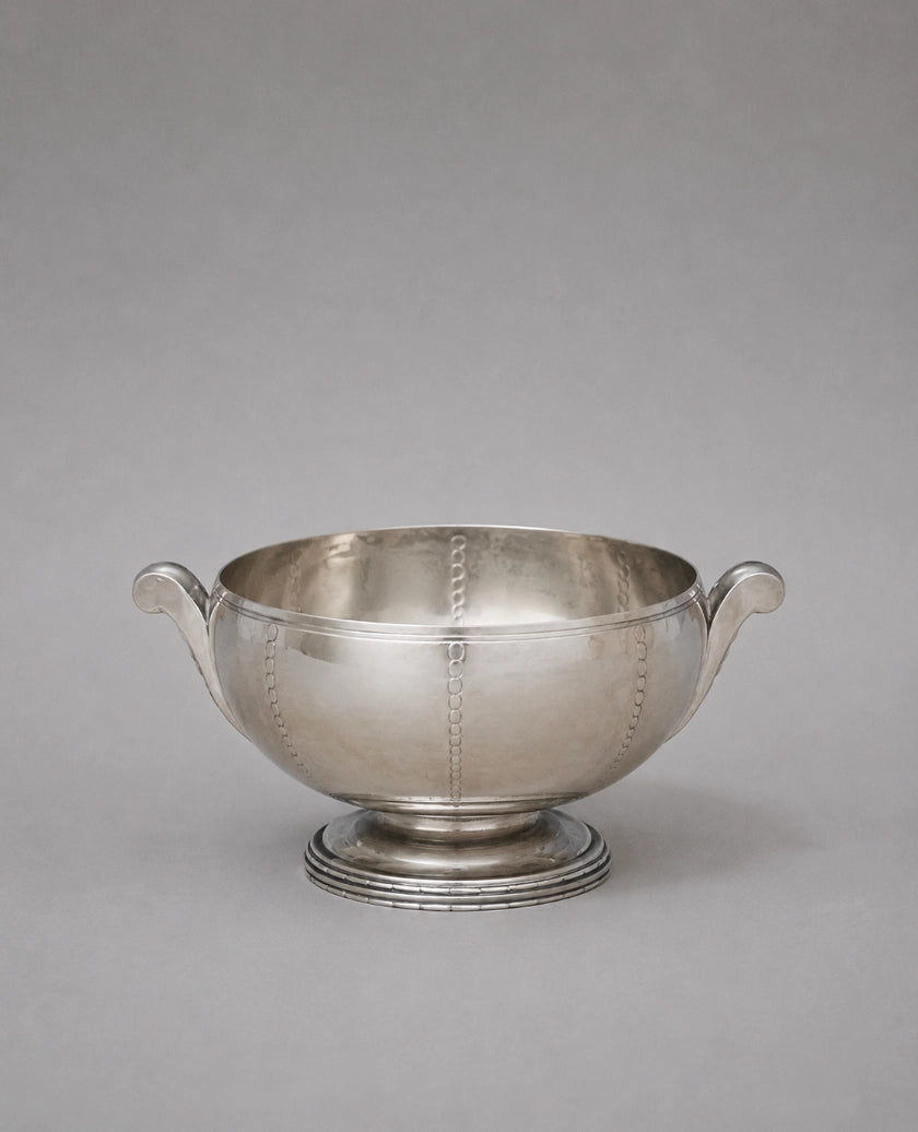 1970s French Vintage Silver Plated Table Bowl / Centerpiece Bucket — side angle