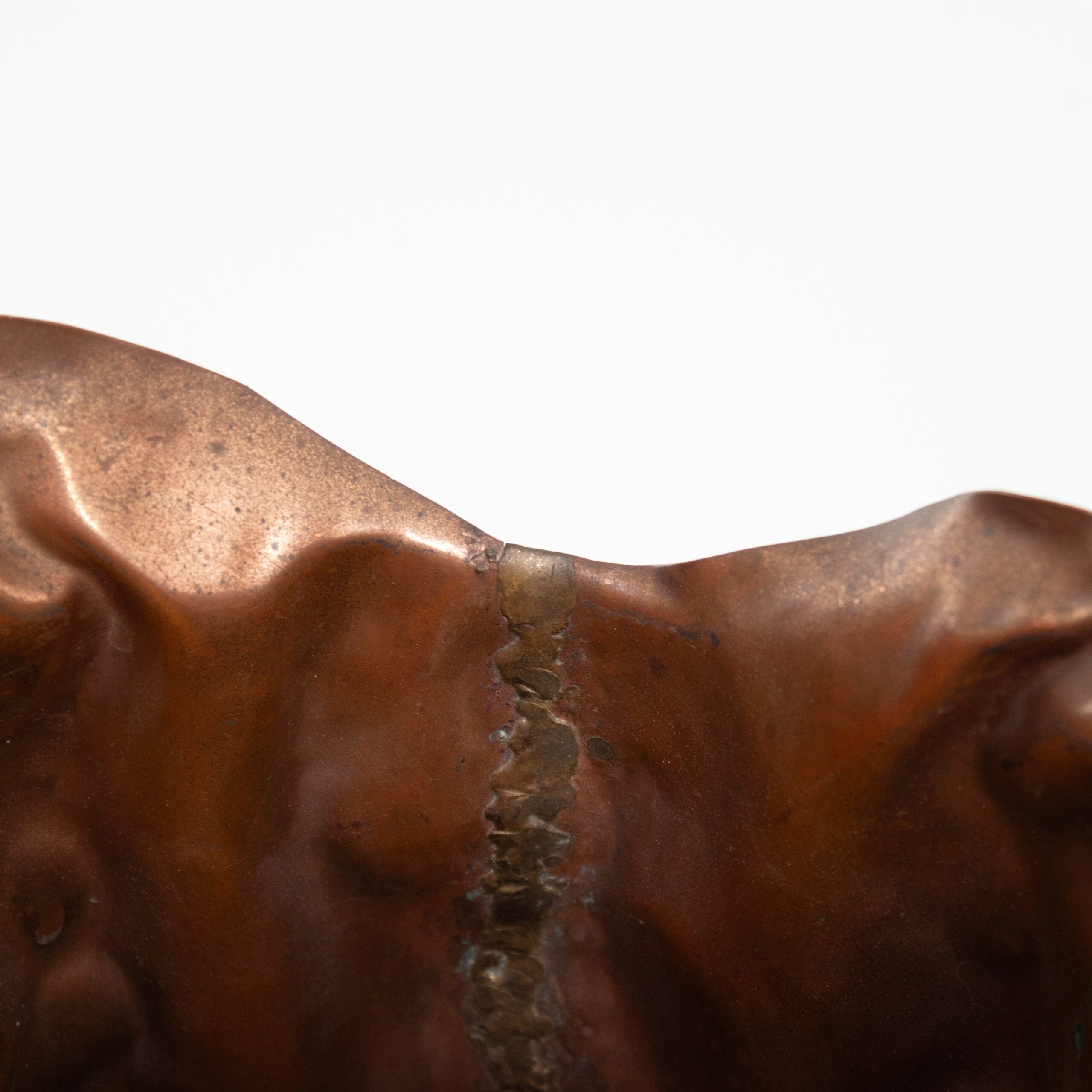 Bragalini Hammered Copper Vase — back view highlighting textured copper finish