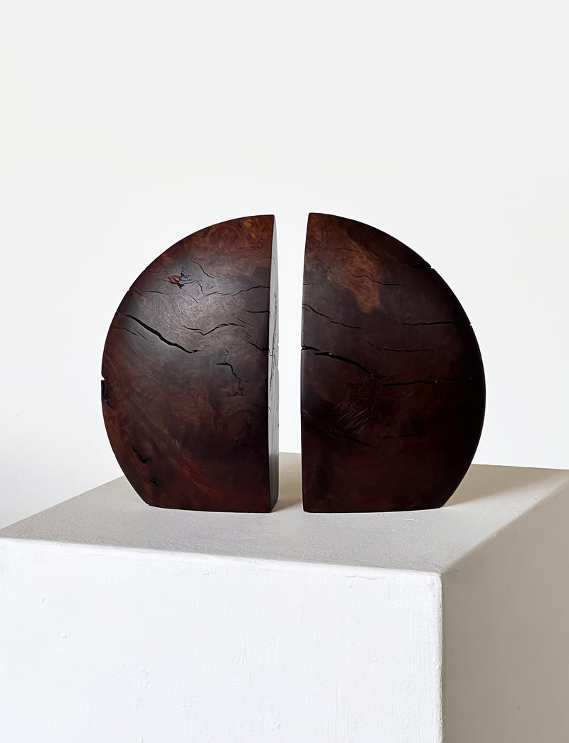 Geometric Burl Bookends by Jonathan stewart — side angle