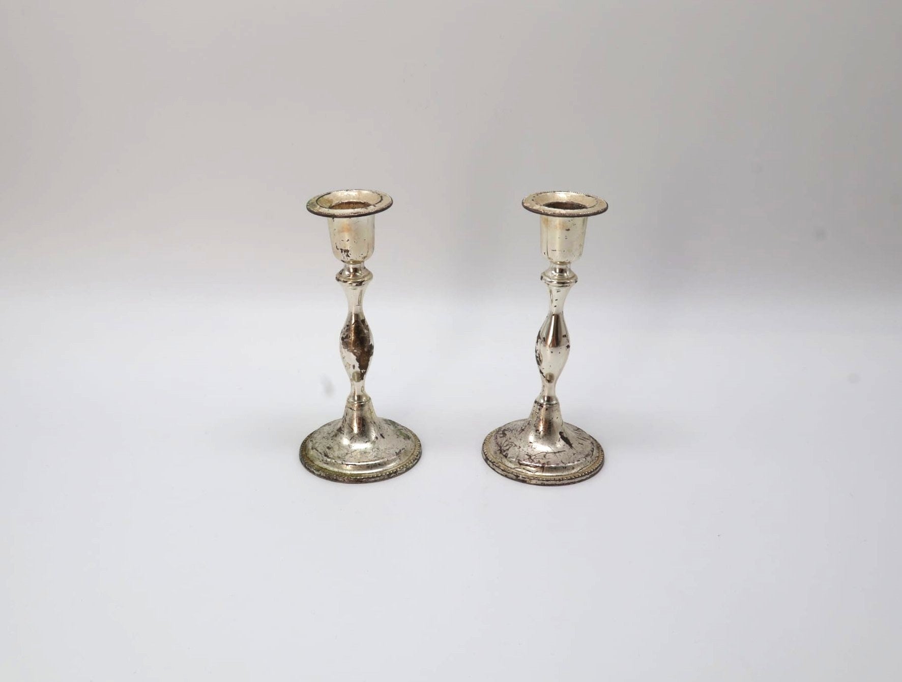 Pair of Vintage Silver-Plated Candlesticks – West Germany (c. 1950-1960) by Forma Finds | The Oblist