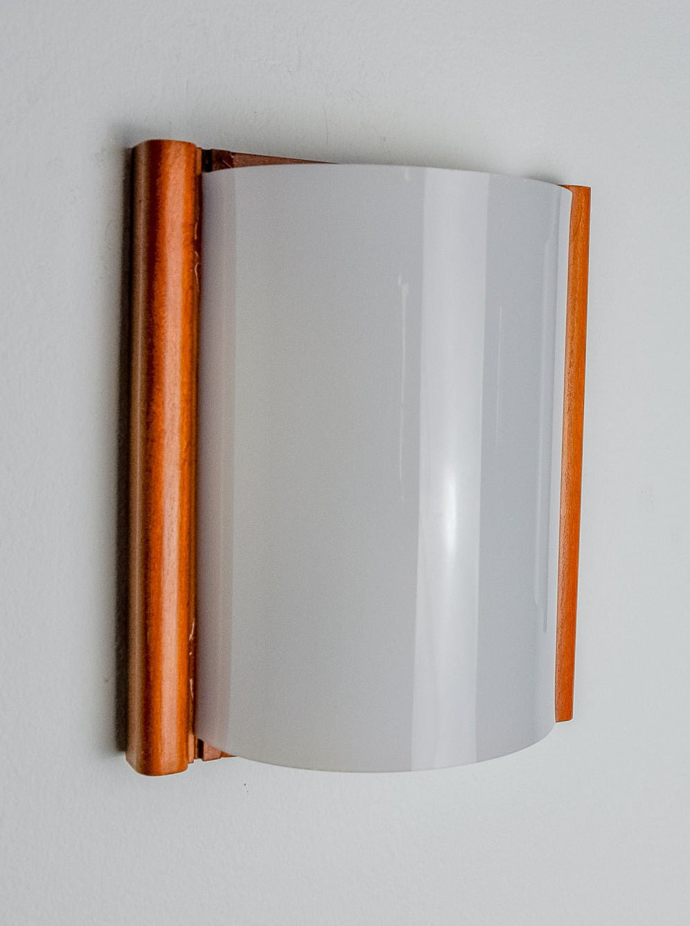 Mediterranean Pine and Methacrylate Sconce 1980's — wall-mounted in minimalist setting