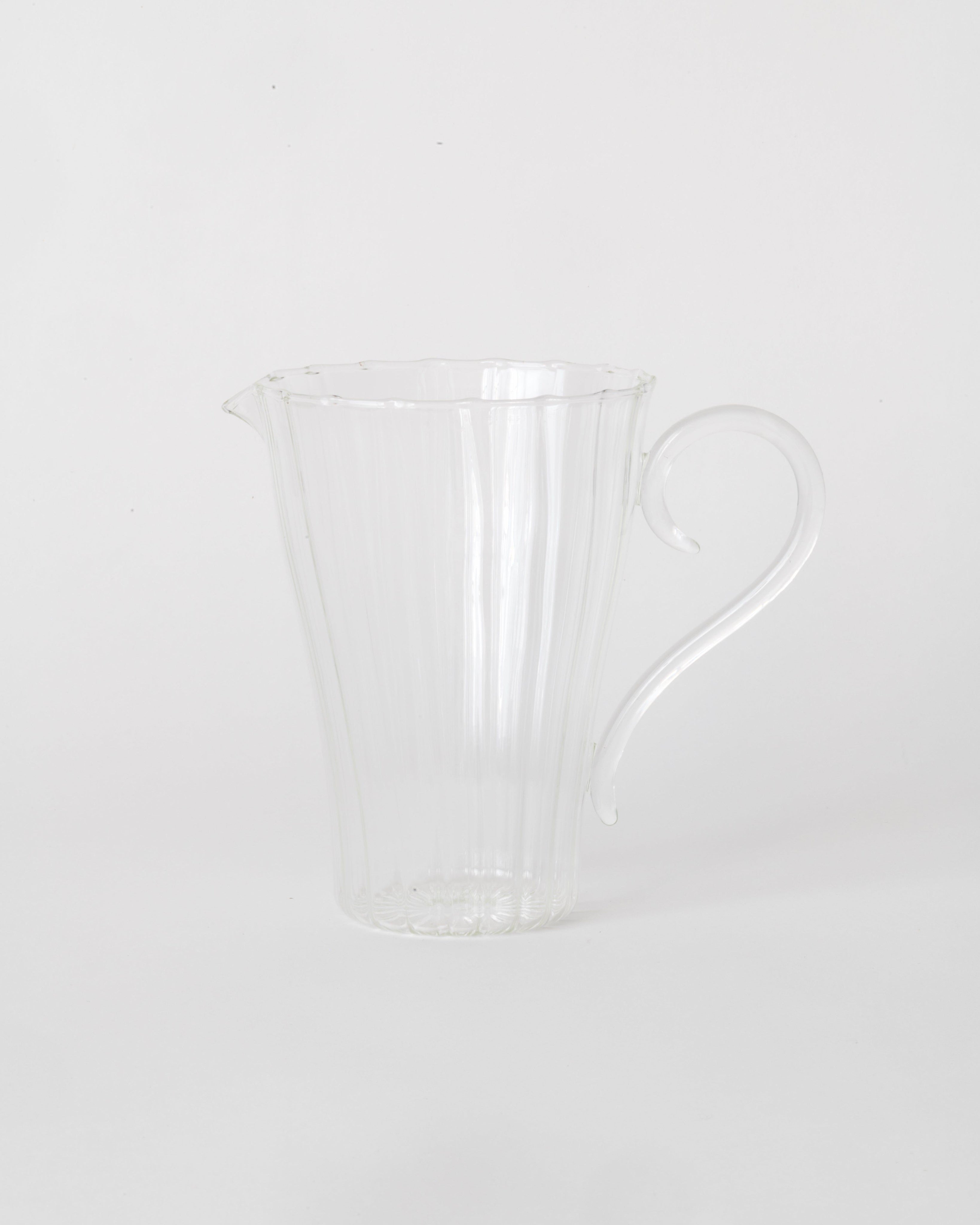 Le Pichet — clear glass pitcher with ribbed design