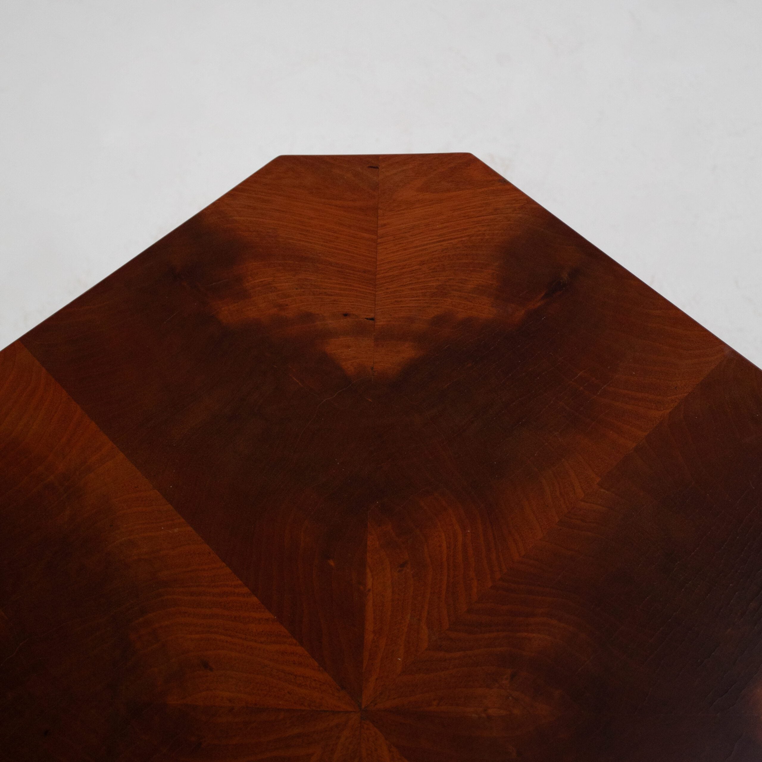 Michel Briard Hexagonal Pedestal Table in Mahogany — lifestyle setting