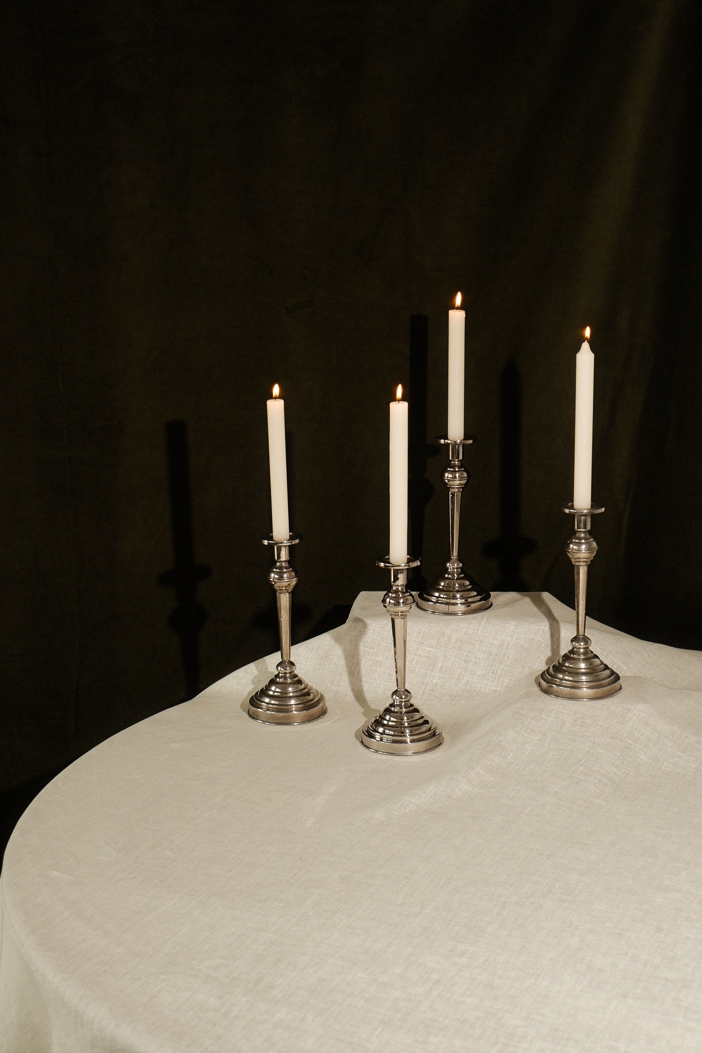 Set of 4 Stainless Steel Candlesticks by Truffe Studio | The Oblist