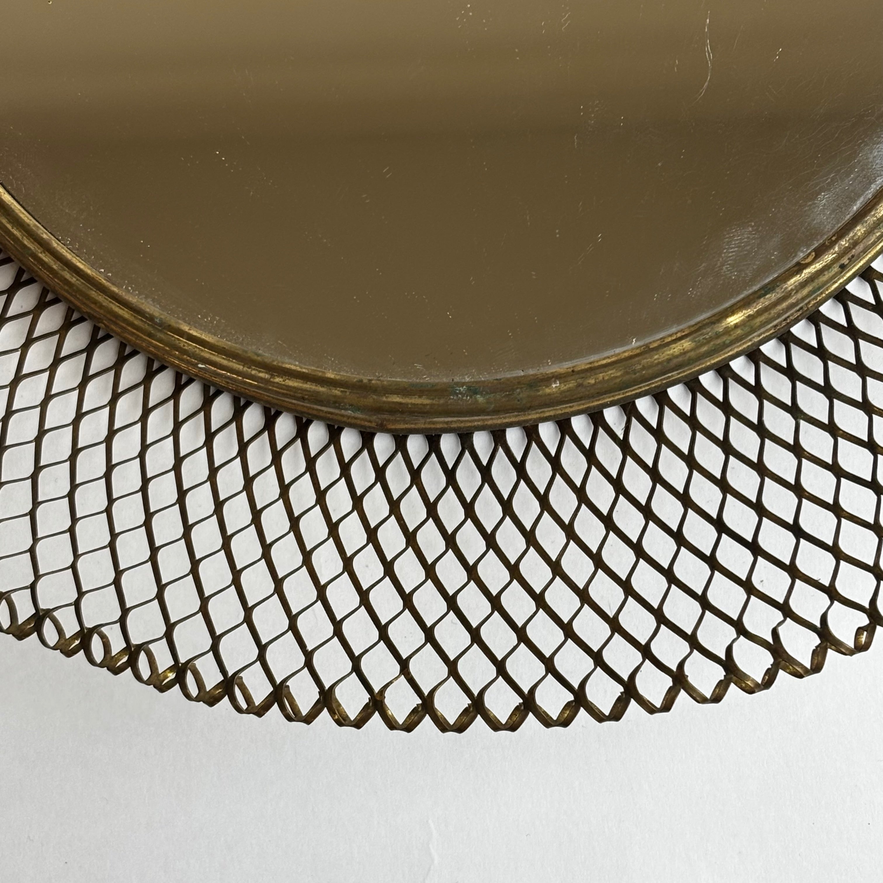 Wire Frame Mirror in the manner of Mategot — side angle