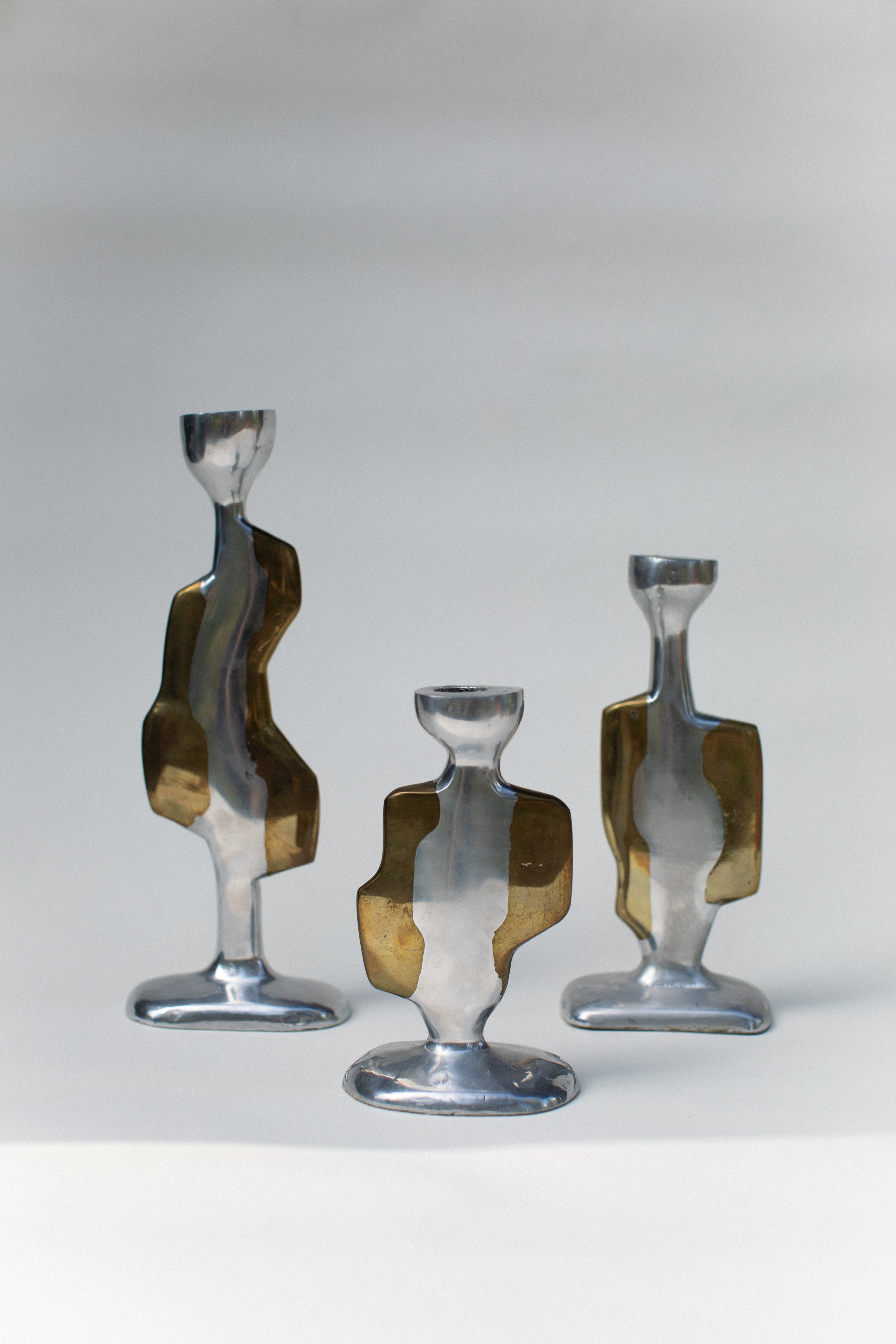 Three Brutalist Candleholders