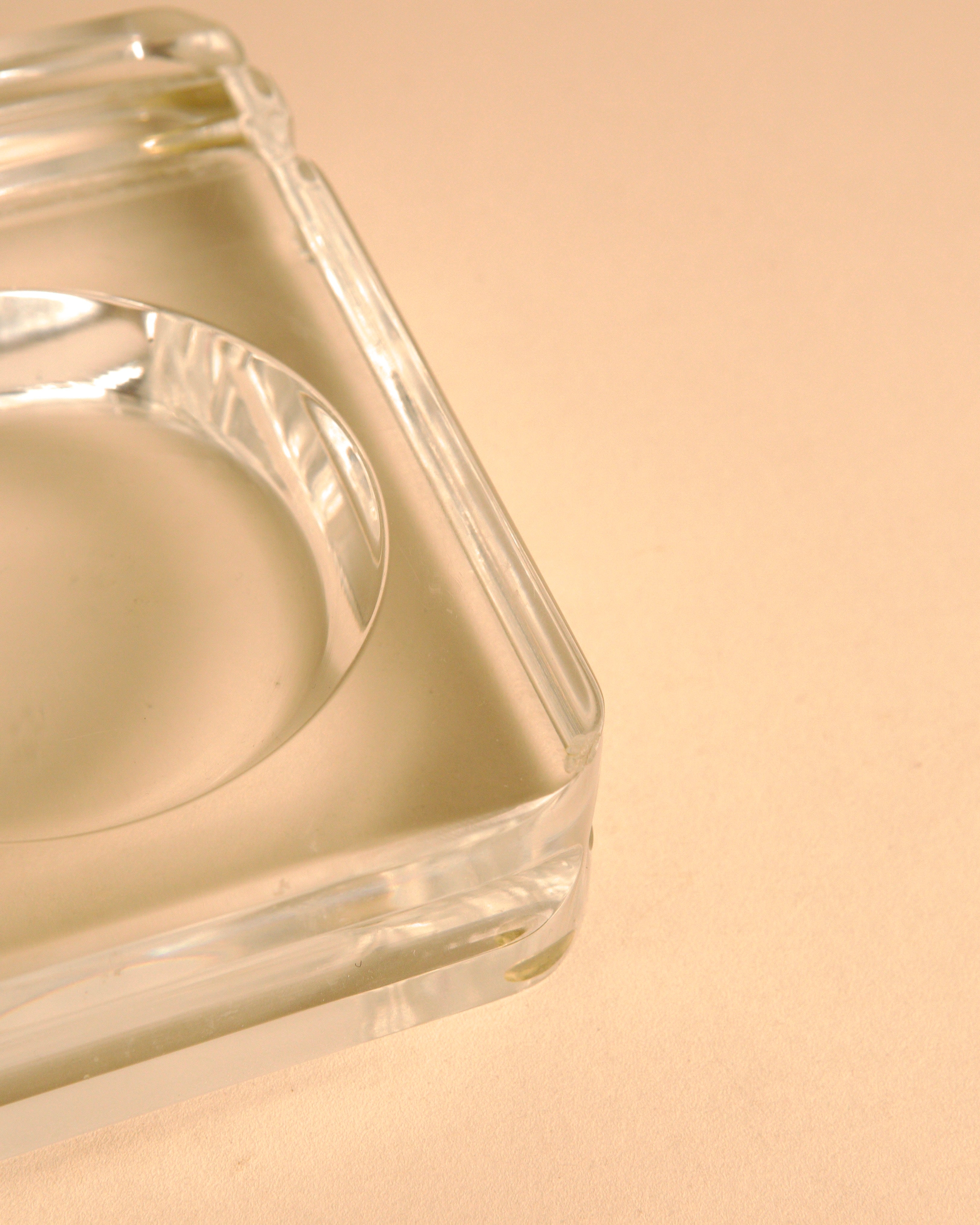 Title: Italian Square Lucite Catchall Dish, 1970s — lifestyle setting